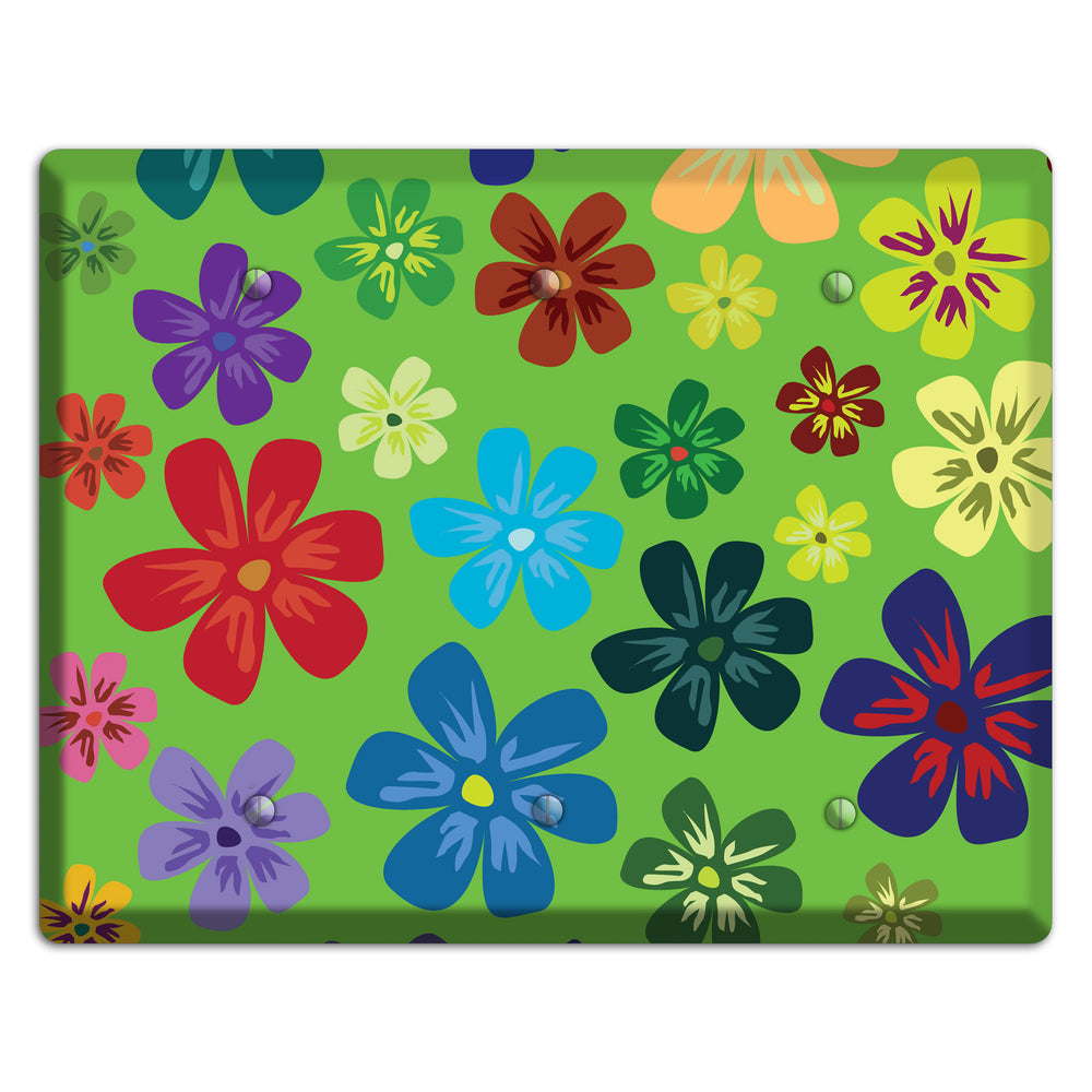 Orange Flowers 3 Blank Wallplate