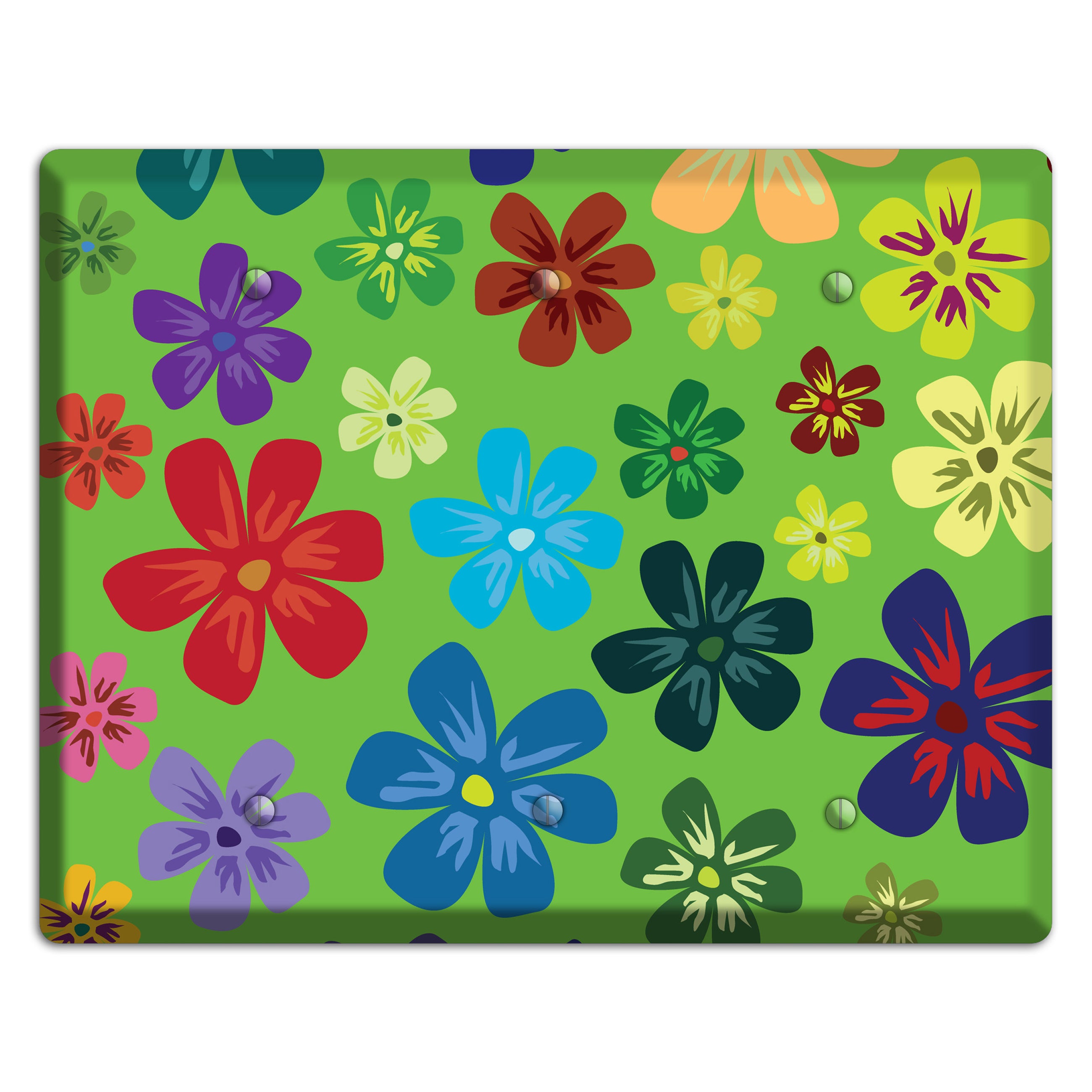 Orange Flowers 3 Blank Wallplate