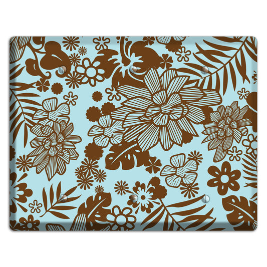Blue and Brown Tropical 3 Blank Wallplate