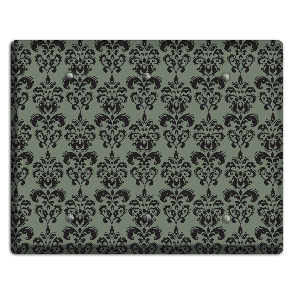 Moss Cartouche Half Drop 3 Blank Wallplate