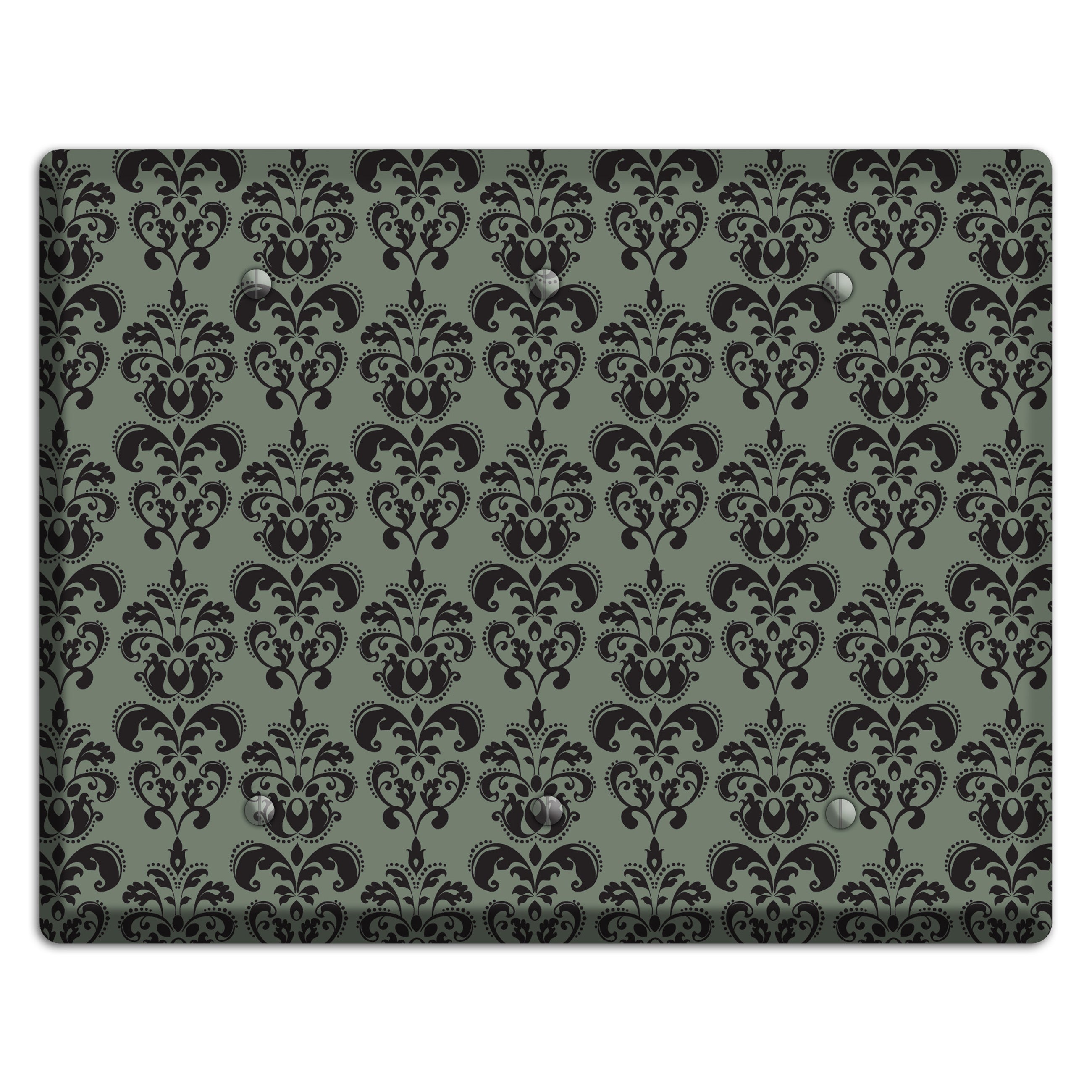 Moss Cartouche Half Drop 3 Blank Wallplate