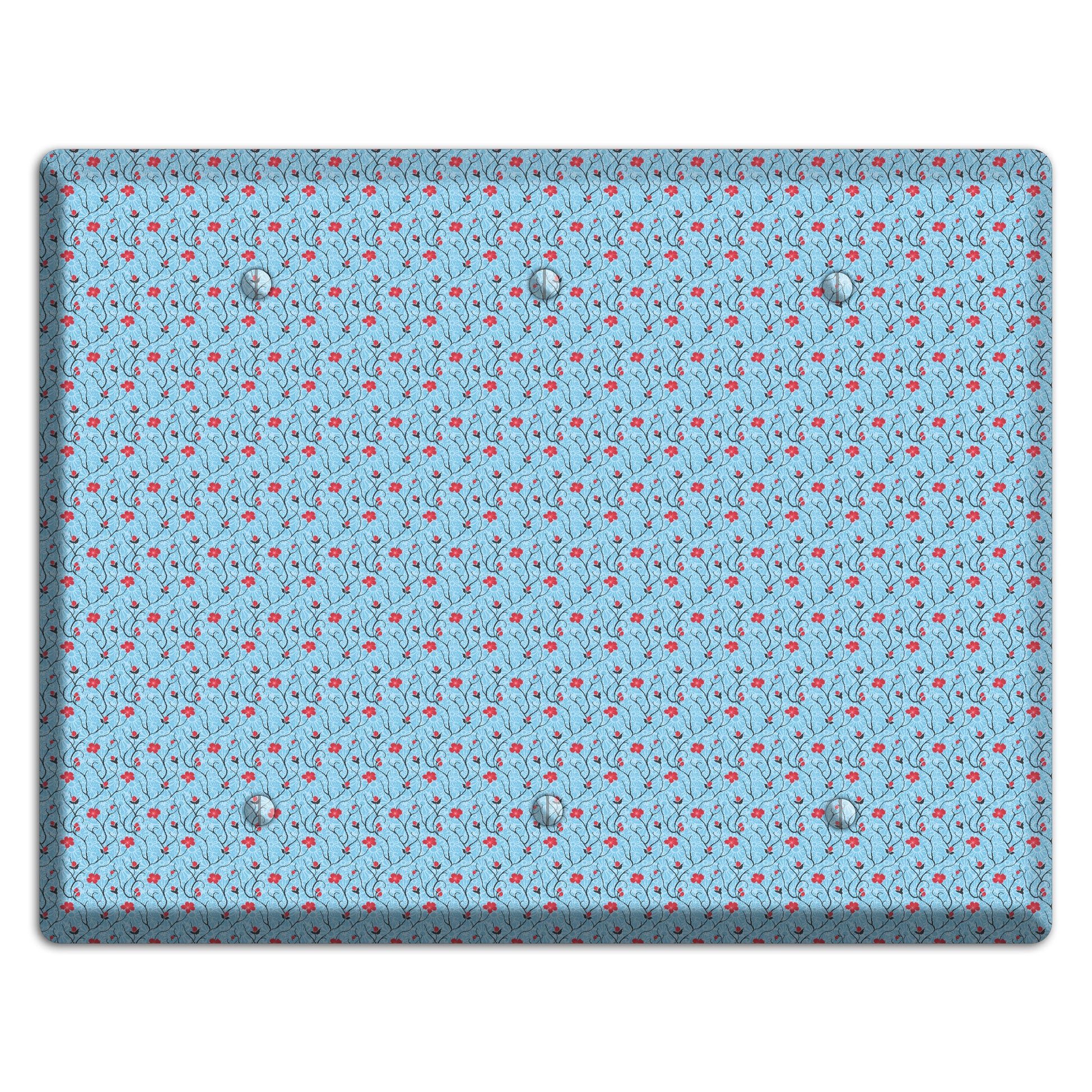 Light Blue Calico 3 Blank Wallplate