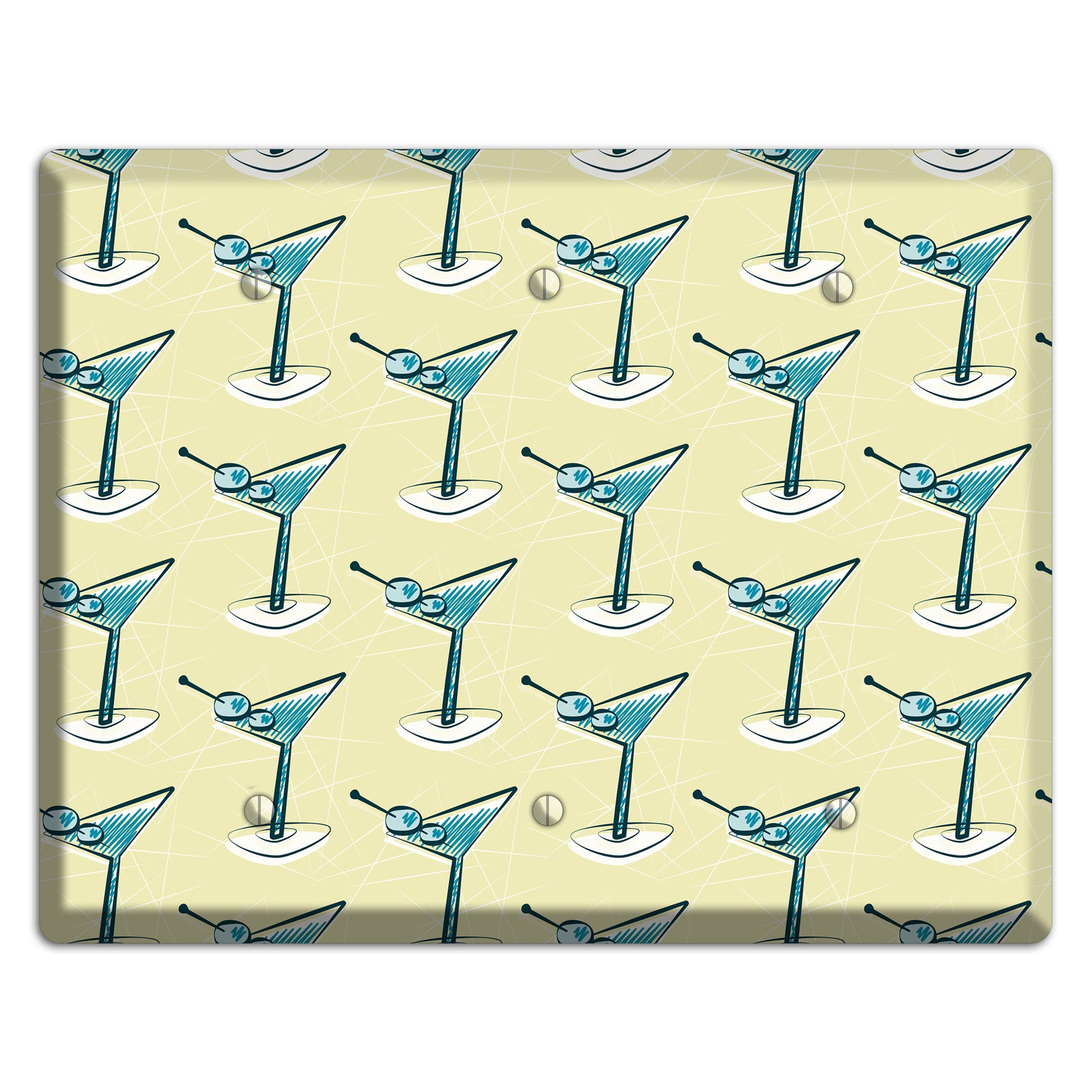 Yellow Martini 3 Blank Wallplate