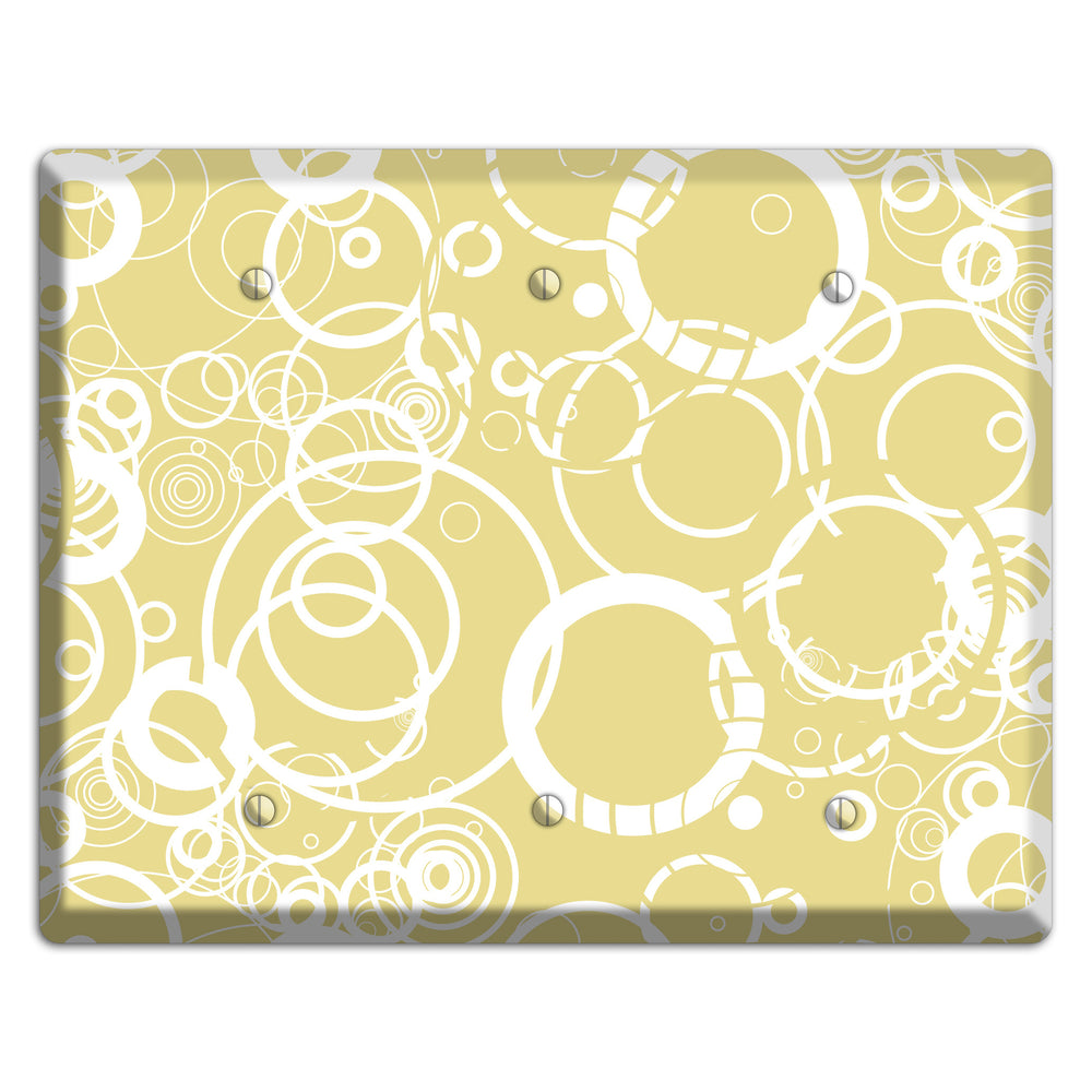 Beige with White Rings 3 Blank Wallplate