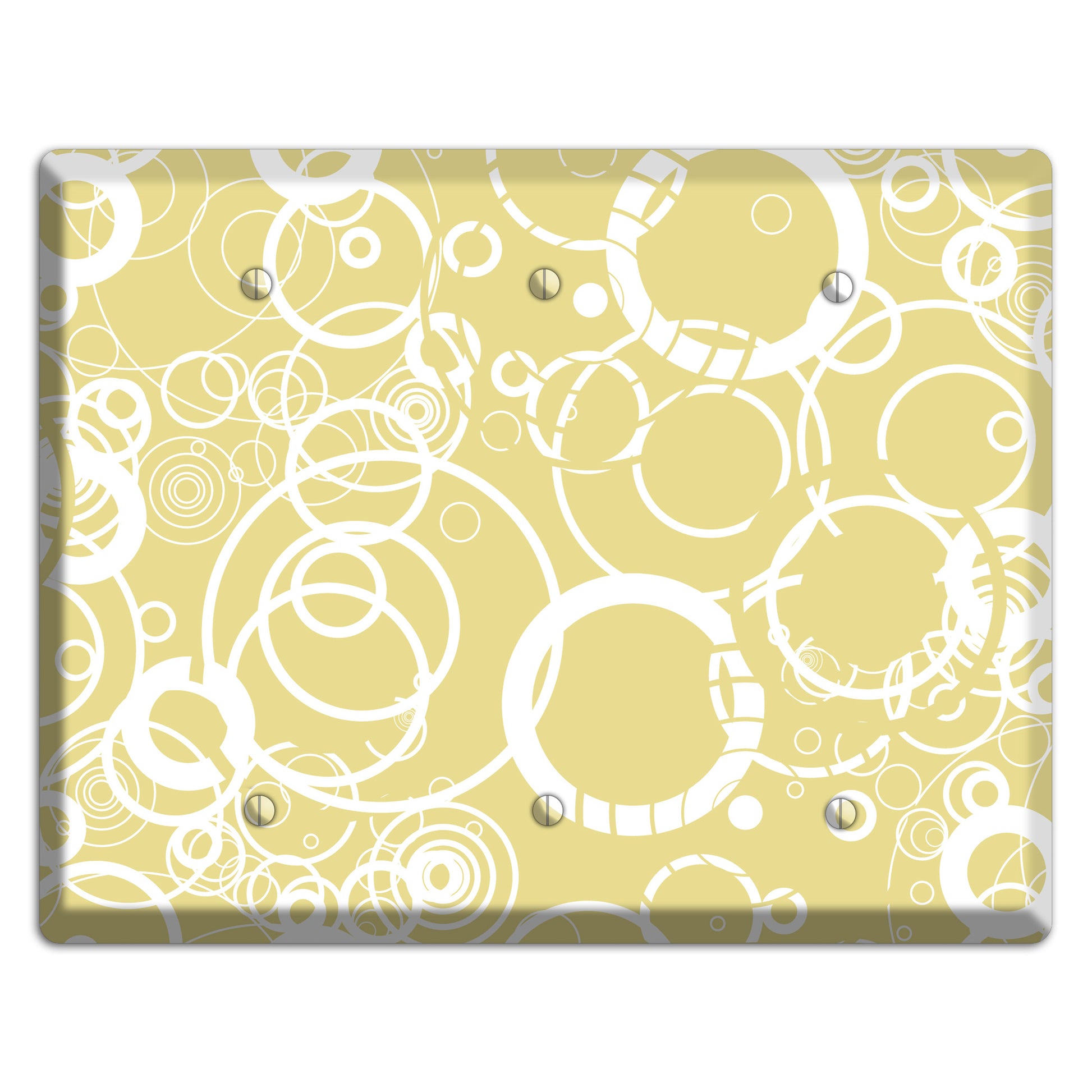 Beige with White Rings 3 Blank Wallplate