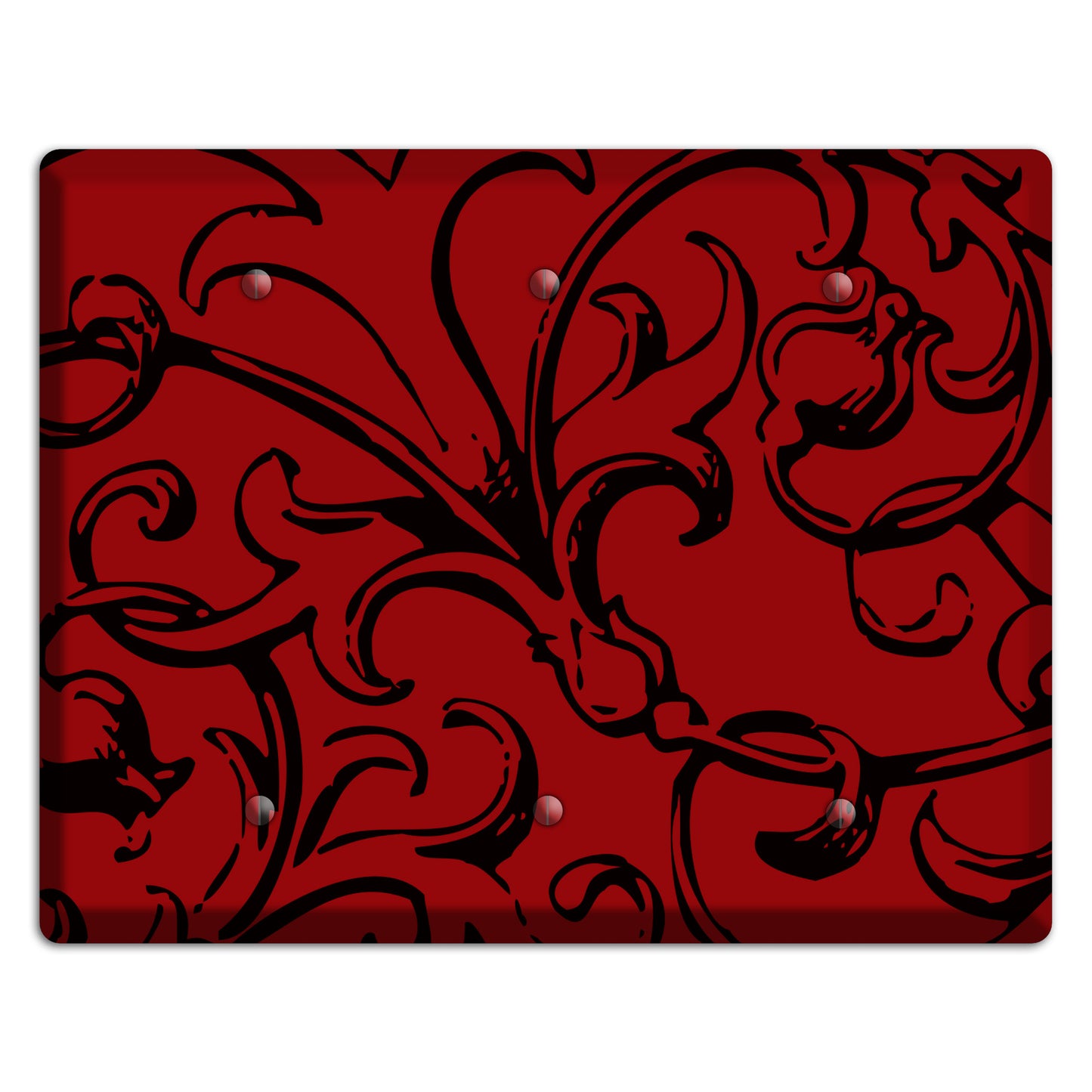 Victorian Red 3 Blank Wallplate