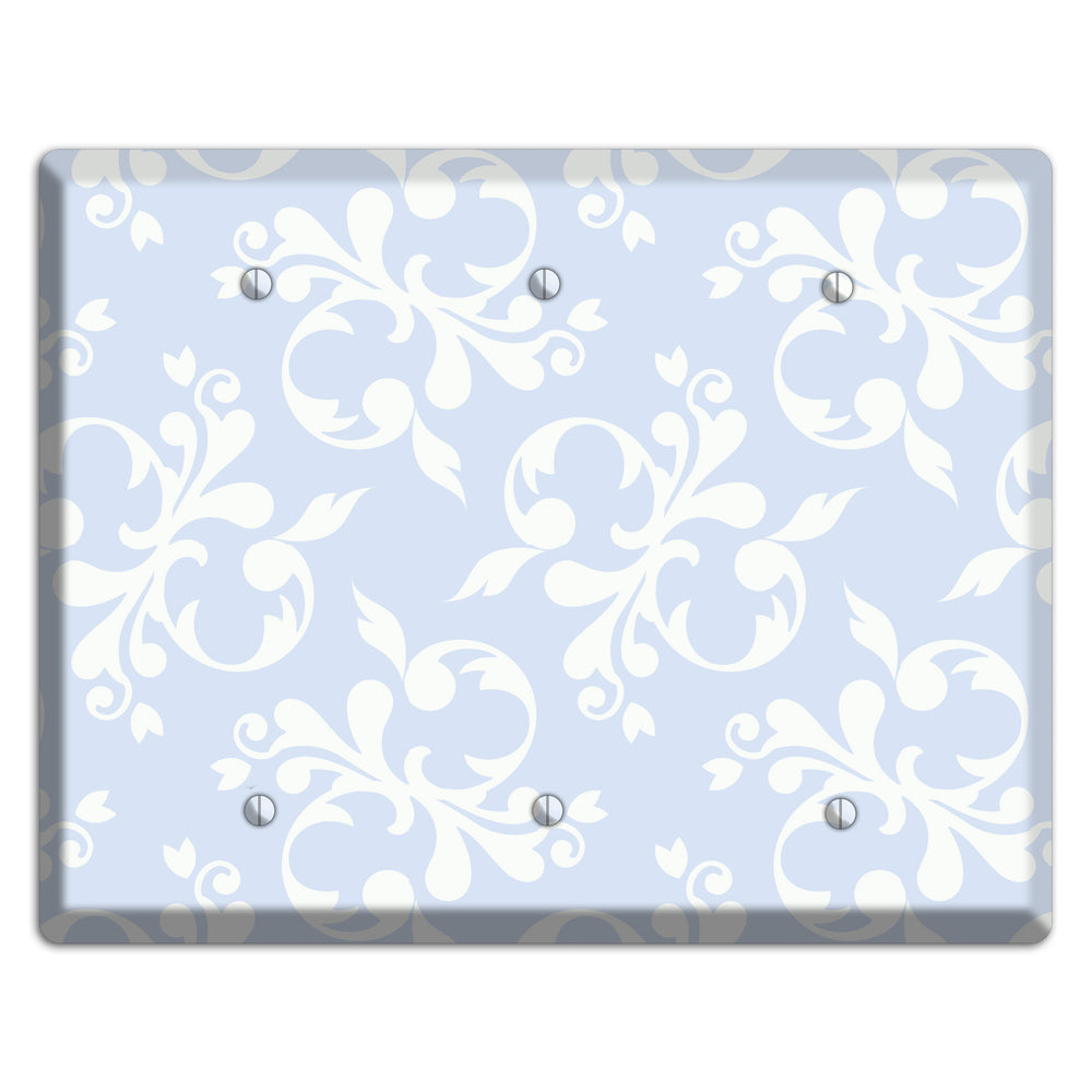 Light Blue Victorian Toile 3 Blank Wallplate