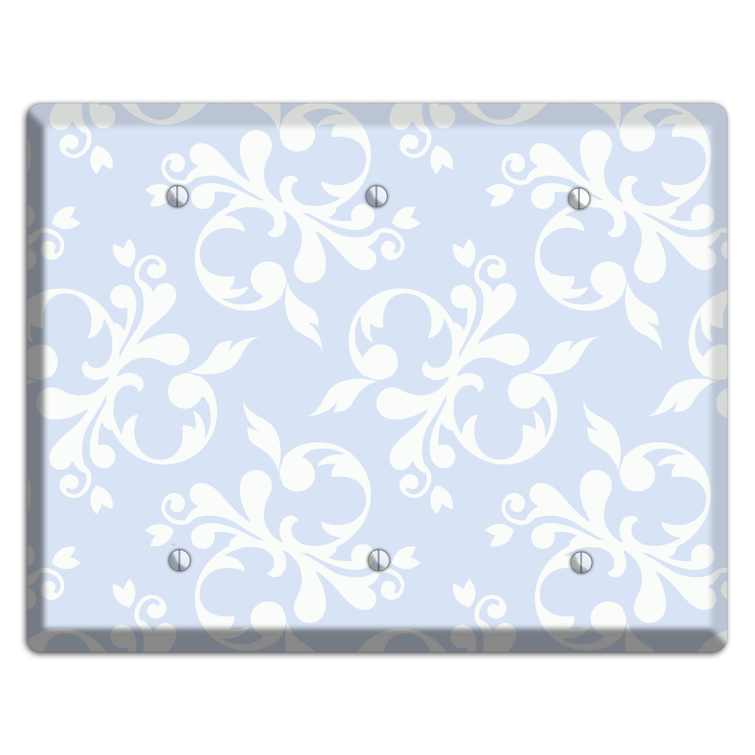Light Blue Victorian Toile 3 Blank Wallplate