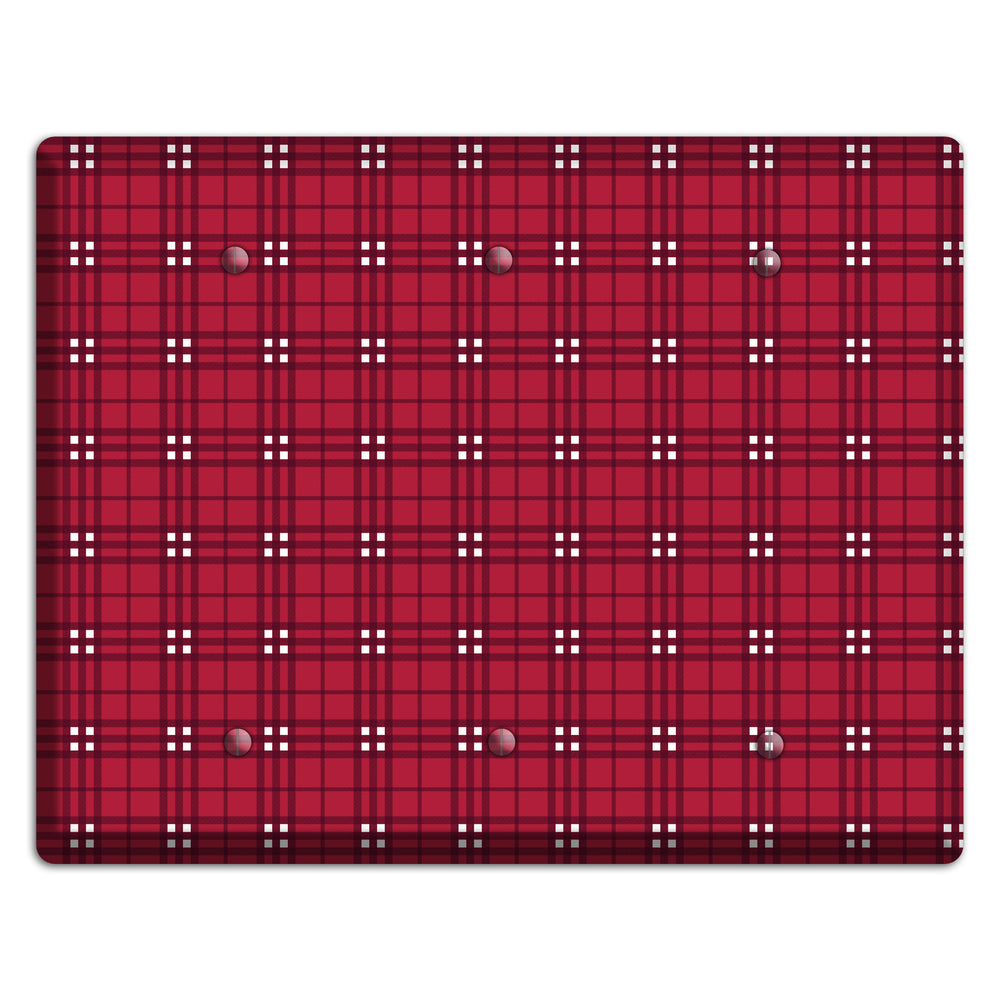 Red and White Plaid 3 Blank Wallplate