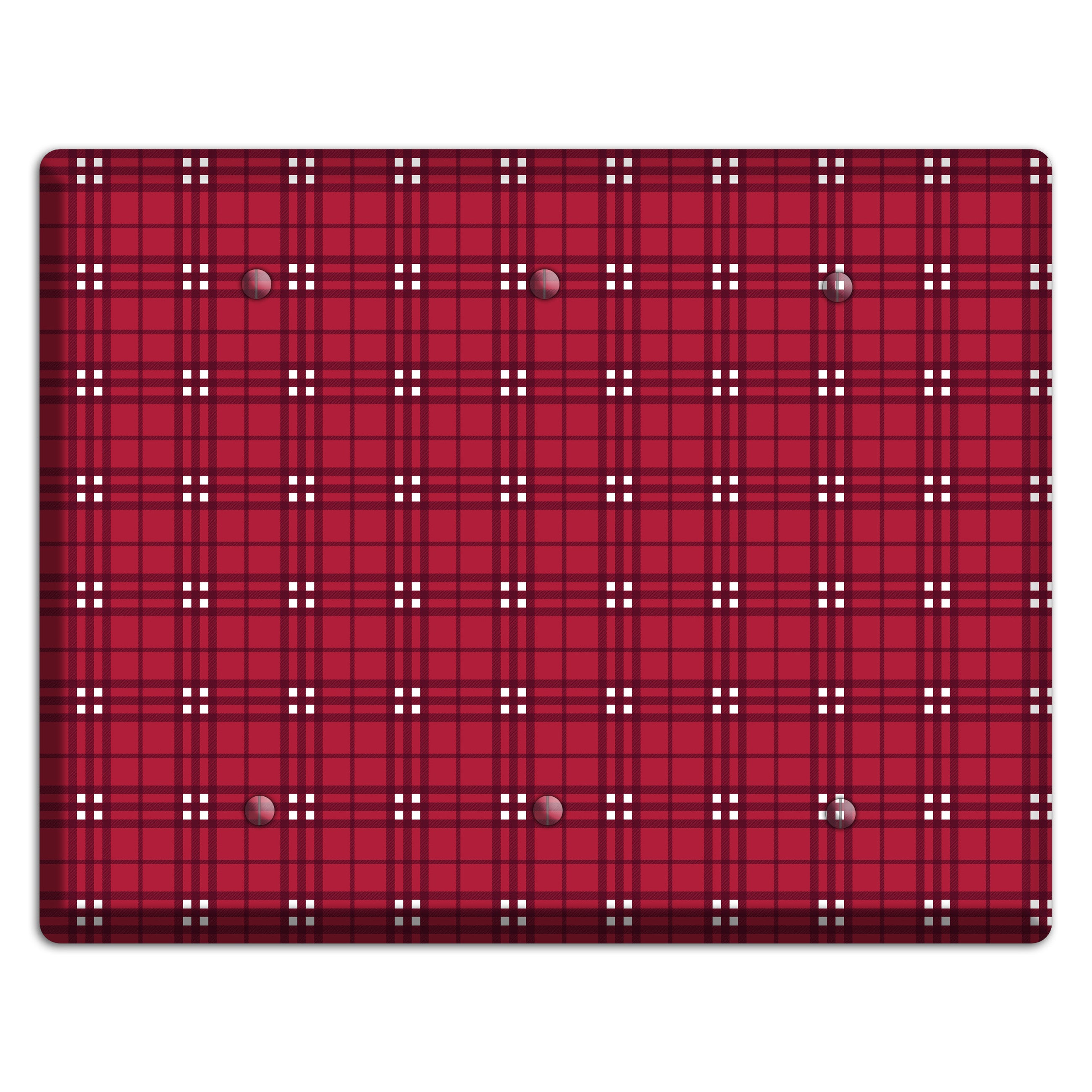 Red and White Plaid 3 Blank Wallplate