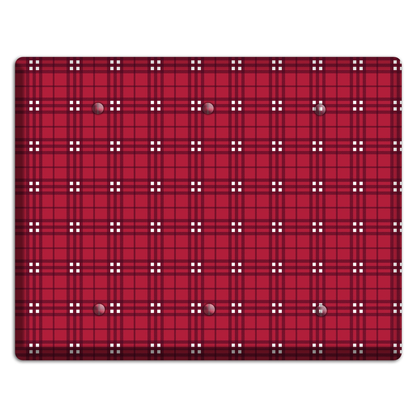 Red and White Plaid 3 Blank Wallplate