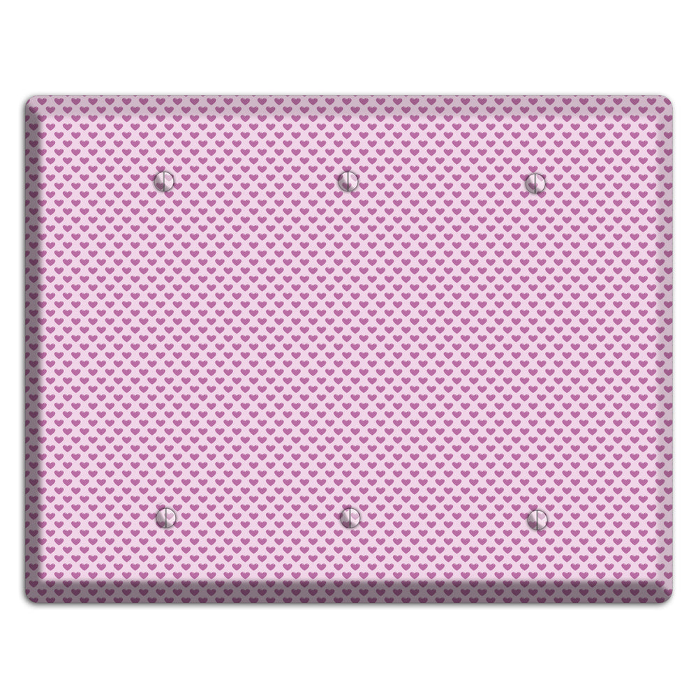 Pink Hearts 3 Blank Wallplate
