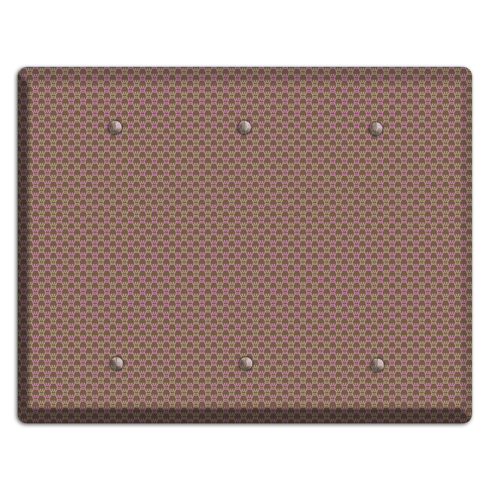 Brown Foulard 3 Blank Wallplate