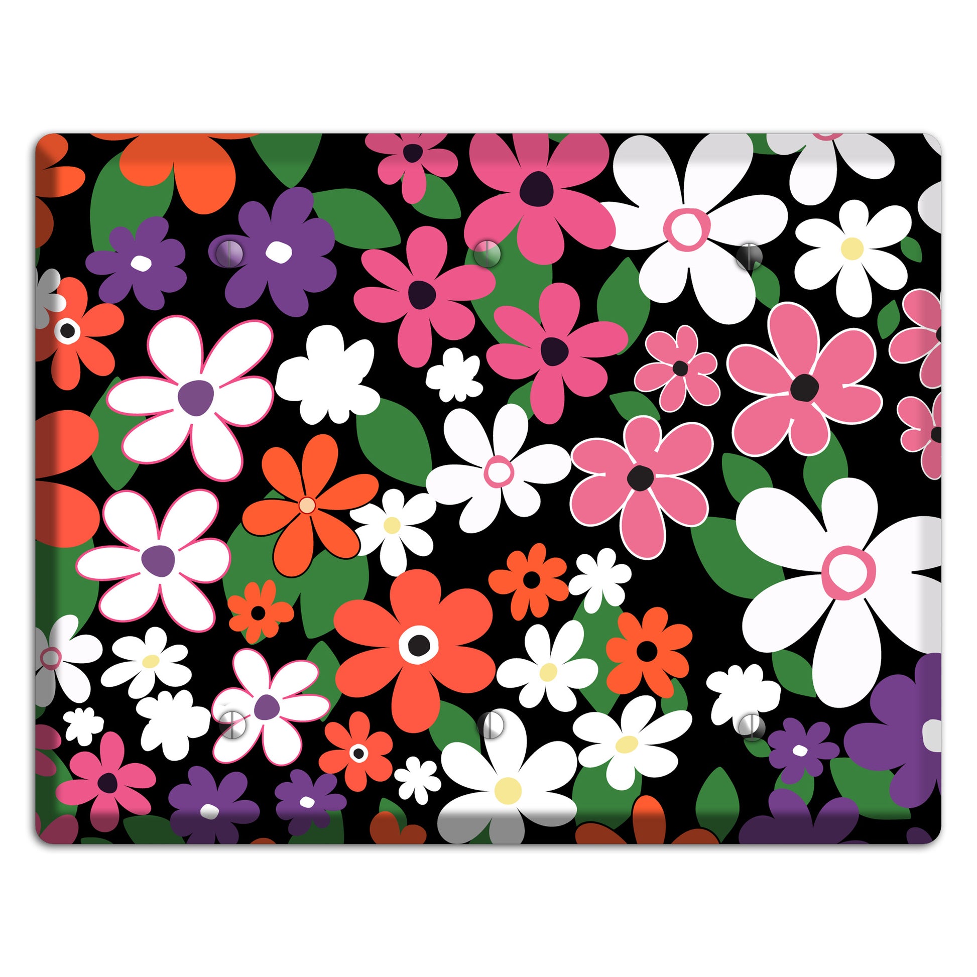 Hippie Flowers 3 Blank Wallplate