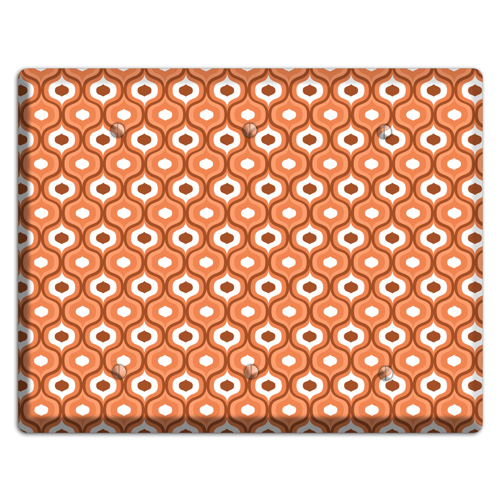 Orange and Red Double Scallop 3 Blank Wallplate