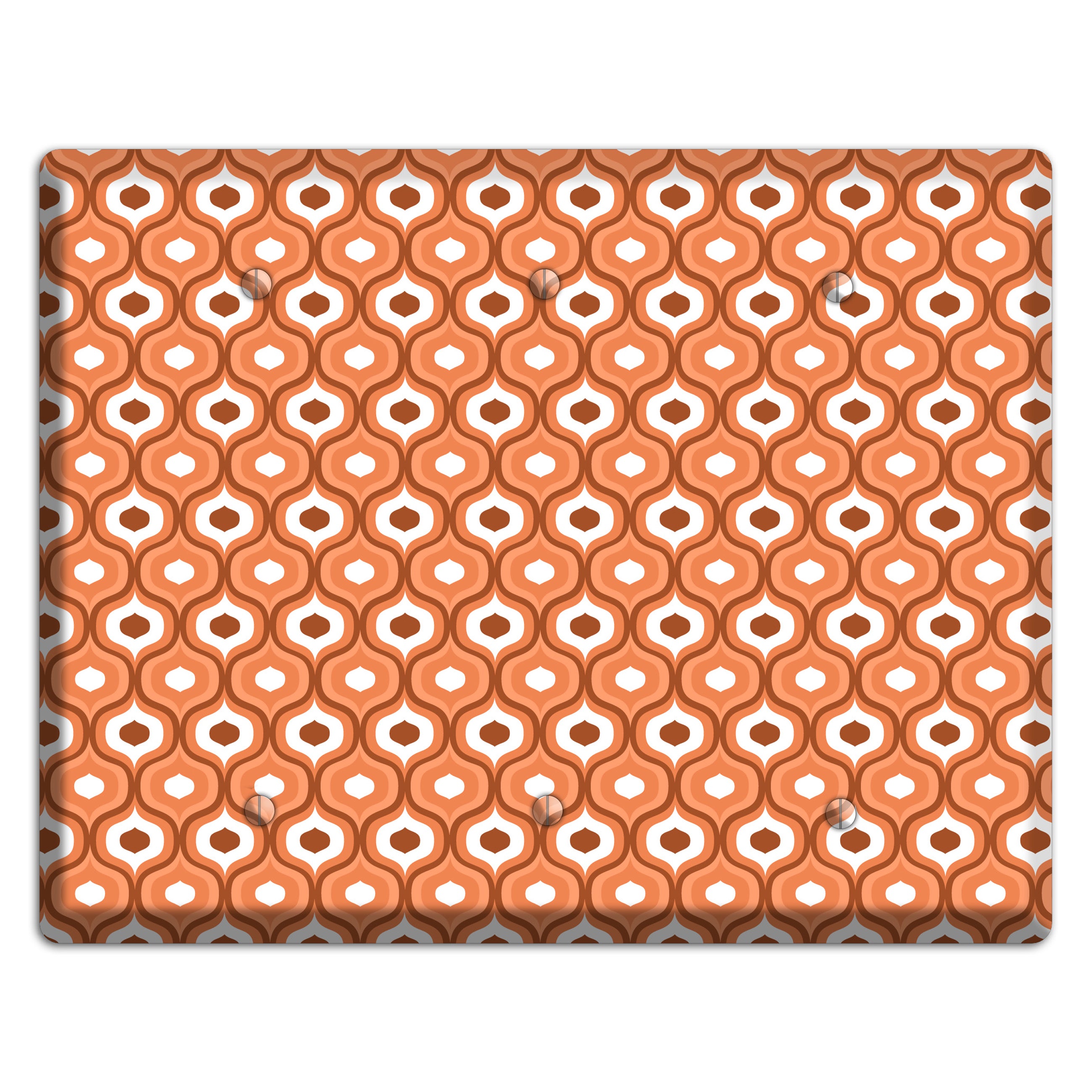 Orange and Red Double Scallop 3 Blank Wallplate