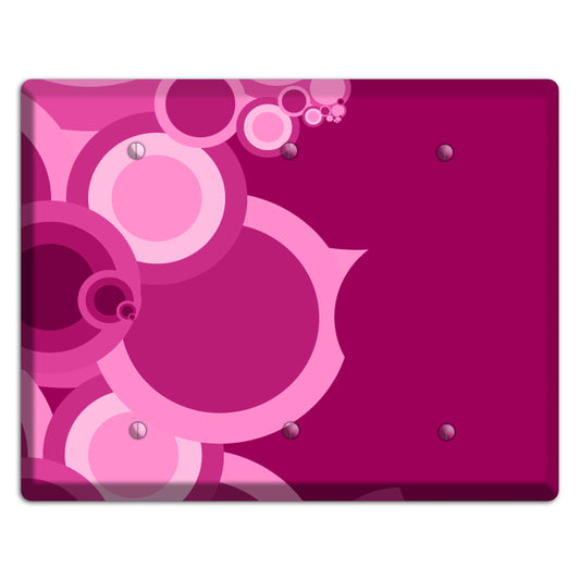 Pink and Fuschia Circles 3 Blank Wallplate