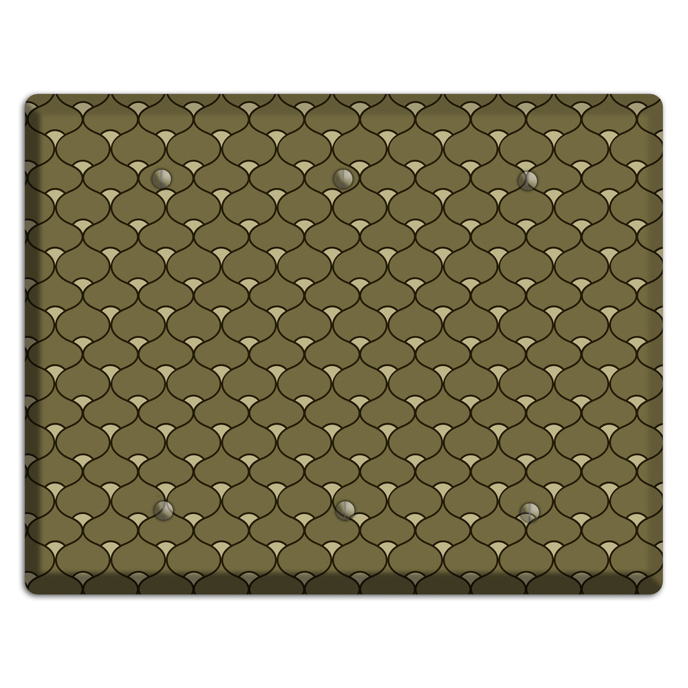 Brown Deco Scallop 3 Blank Wallplate