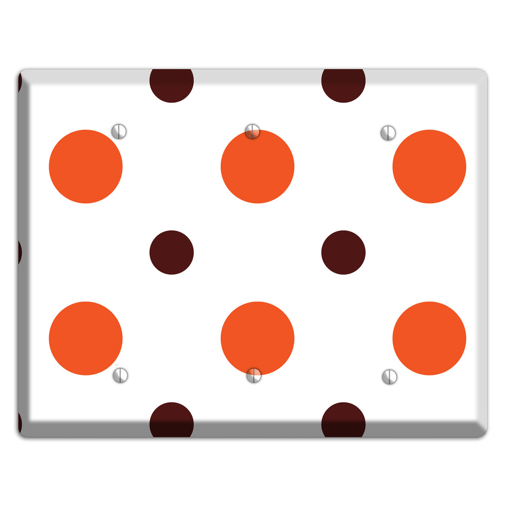 Coral and Brown Multi Medium Polka Dots 2 3 Blank Wallplate