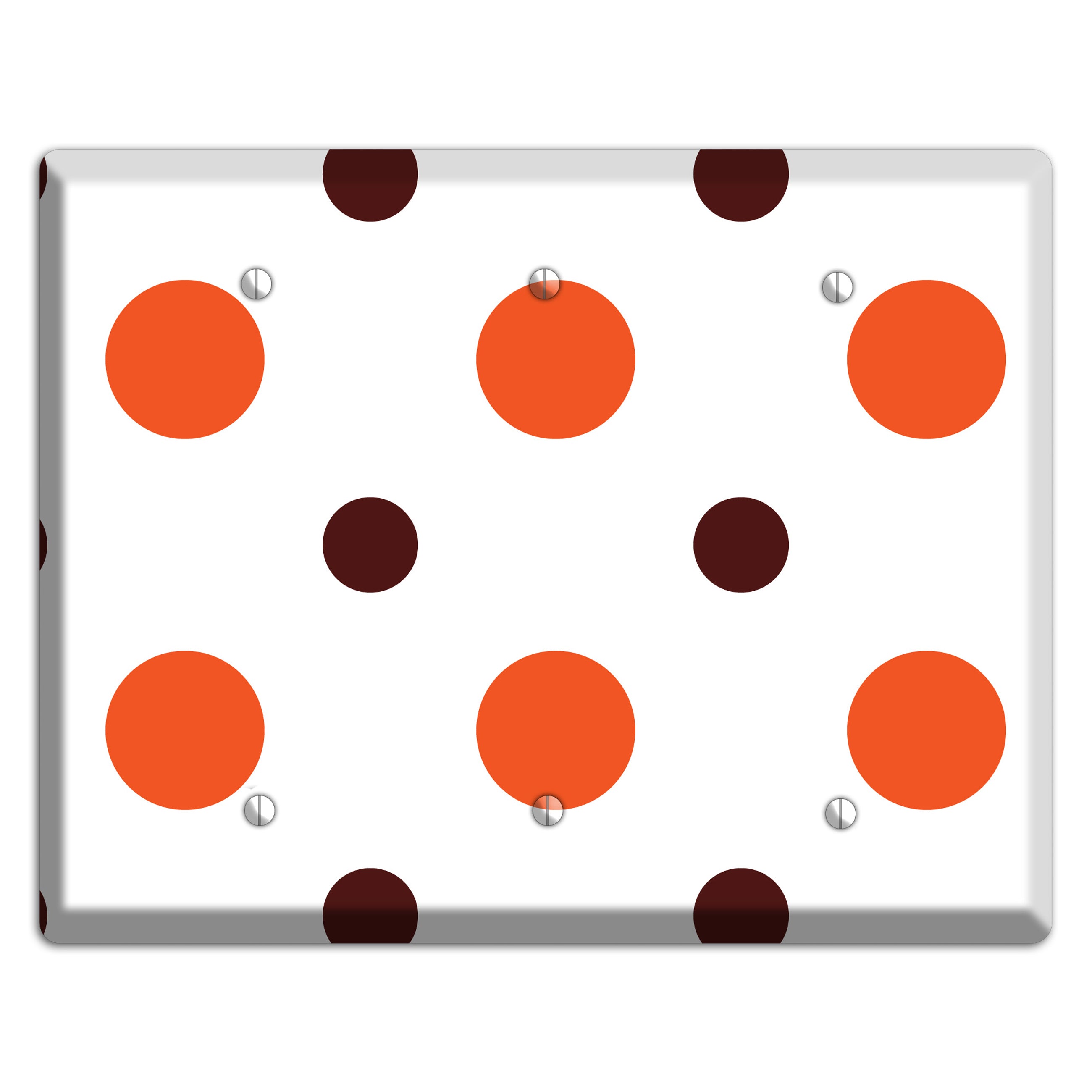 Coral and Brown Multi Medium Polka Dots 2 3 Blank Wallplate