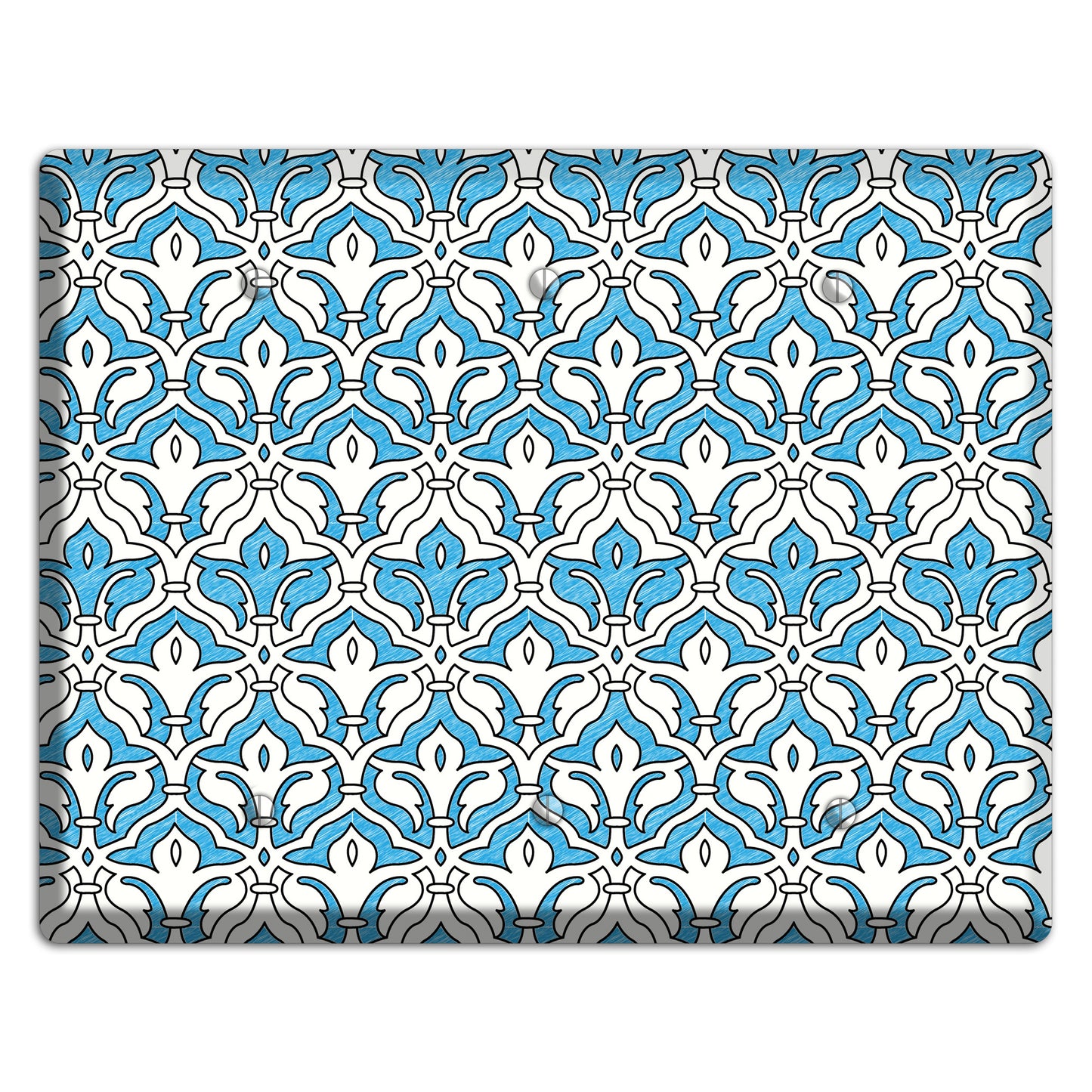Blue Scallop Tapestry 3 Blank Wallplate