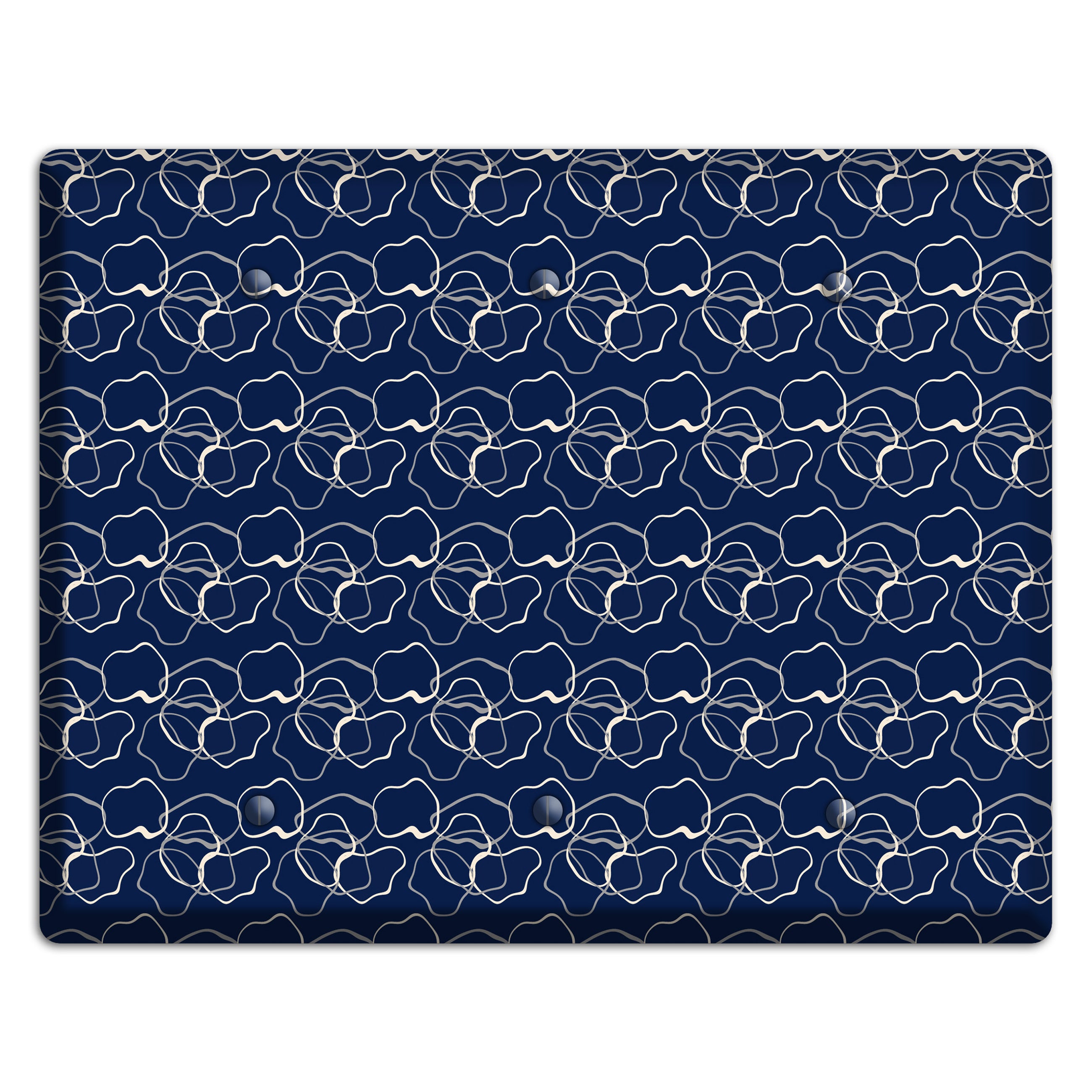 Blue with Irregular Circles 3 Blank Wallplate