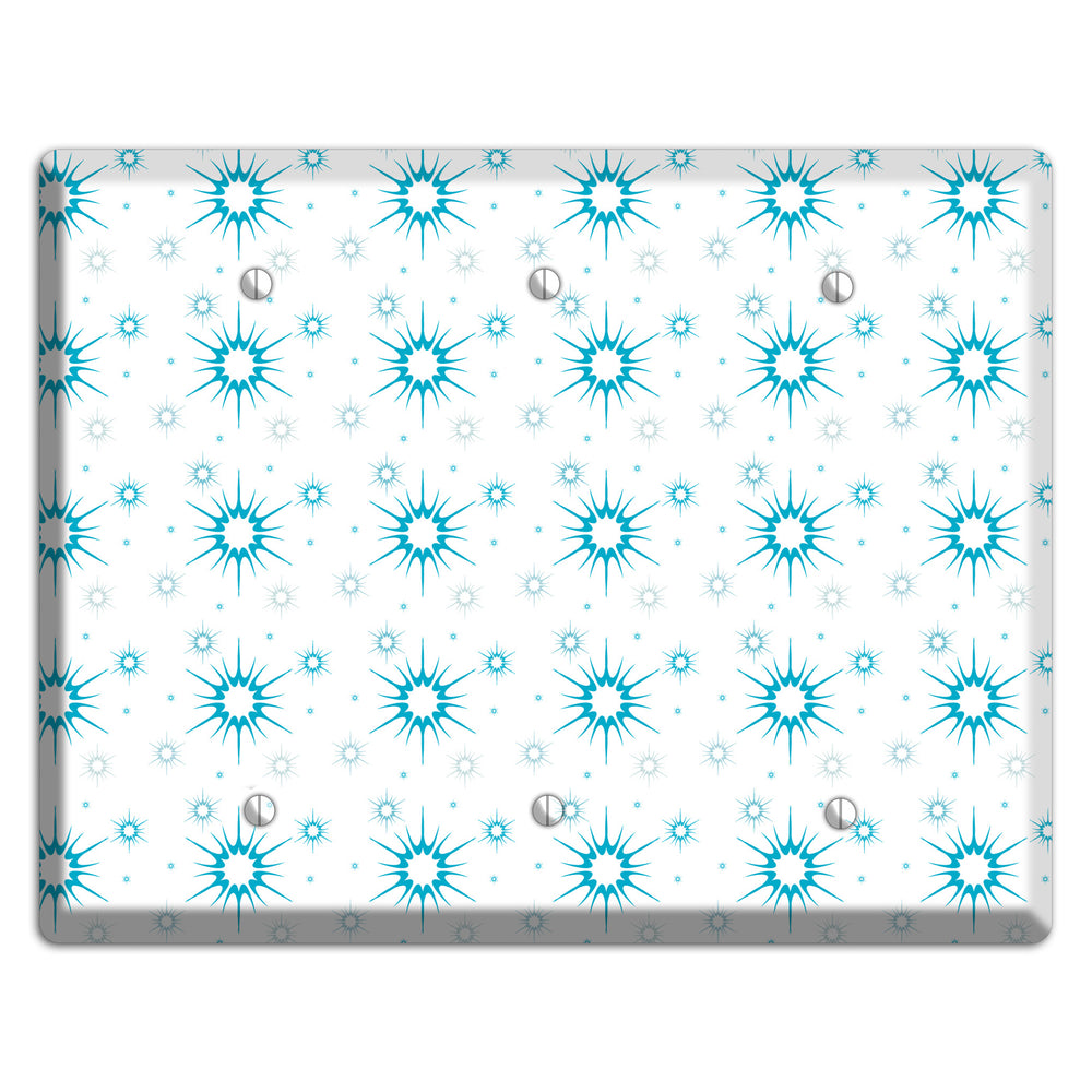 Blue Retro Burst 3 Blank Wallplate