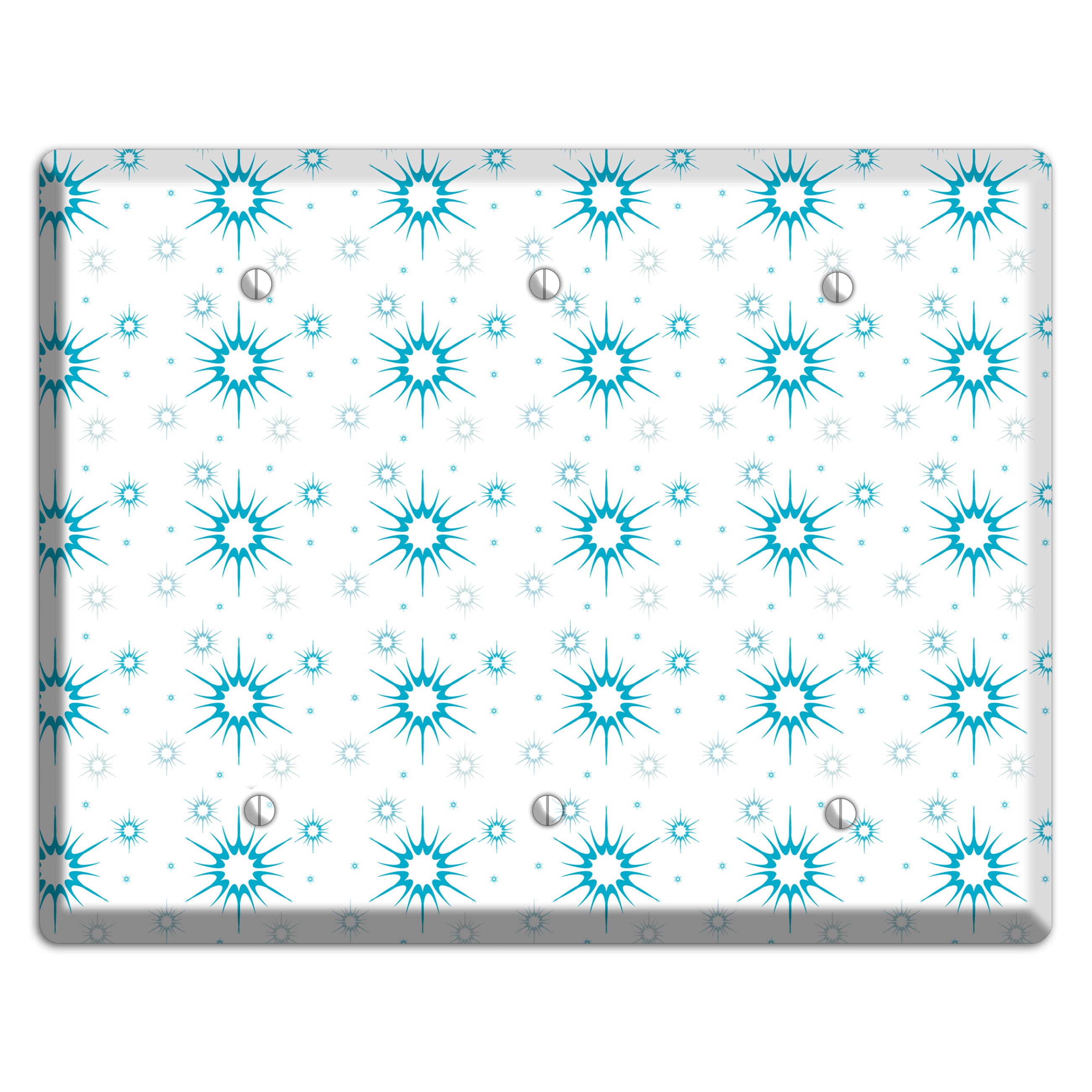 Blue Retro Burst 3 Blank Wallplate