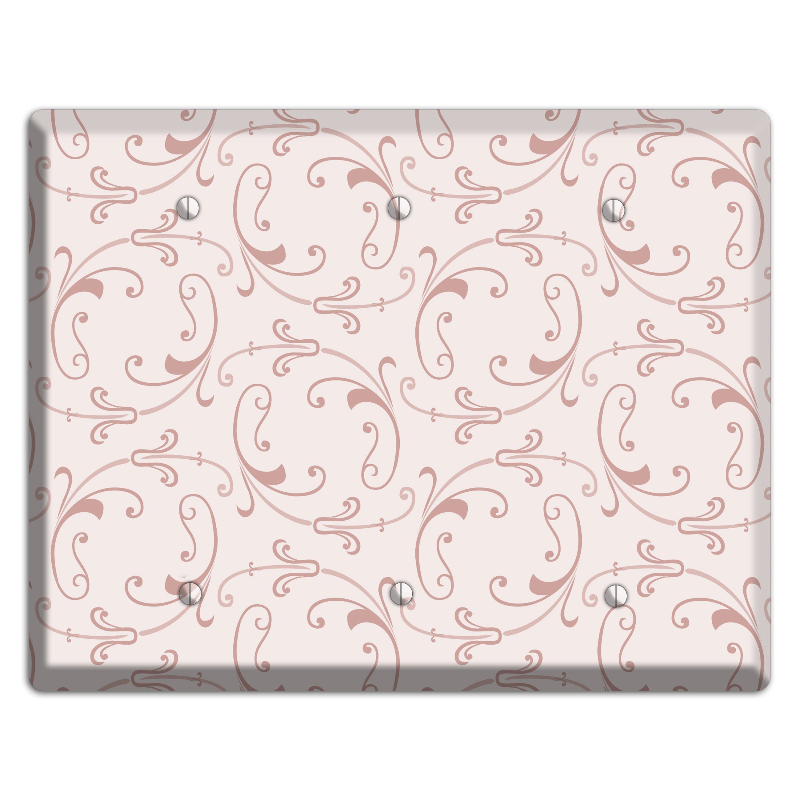 Dusty Rose Victorian Sprig 3 Blank Wallplate
