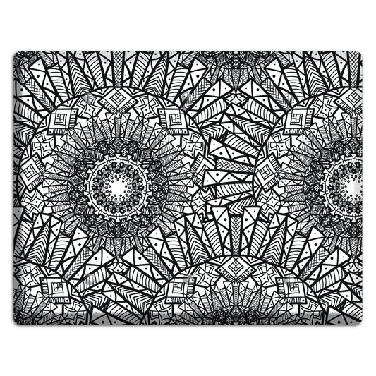 Mandala Black and White Style X Cover Plates 3 Blank Wallplate