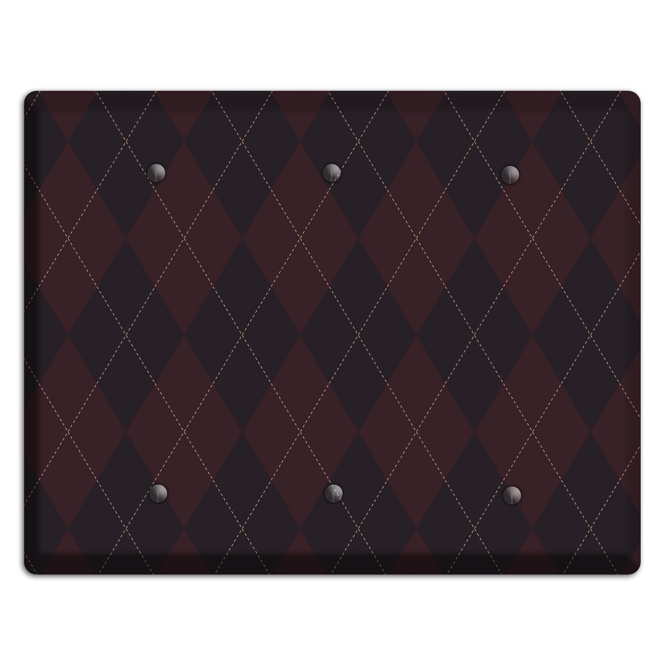 Black Argyle 3 Blank Wallplate