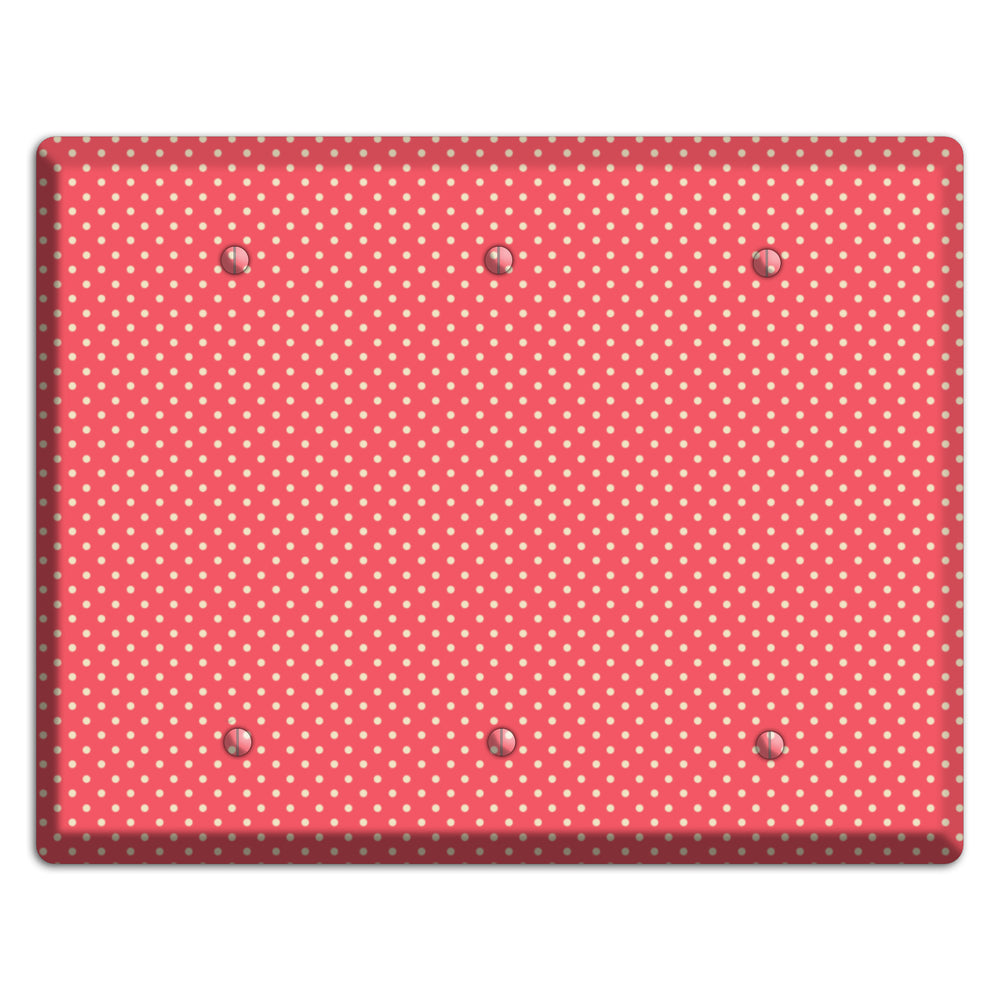 Multi Pink Tiny Polka Dots 3 Blank Wallplate