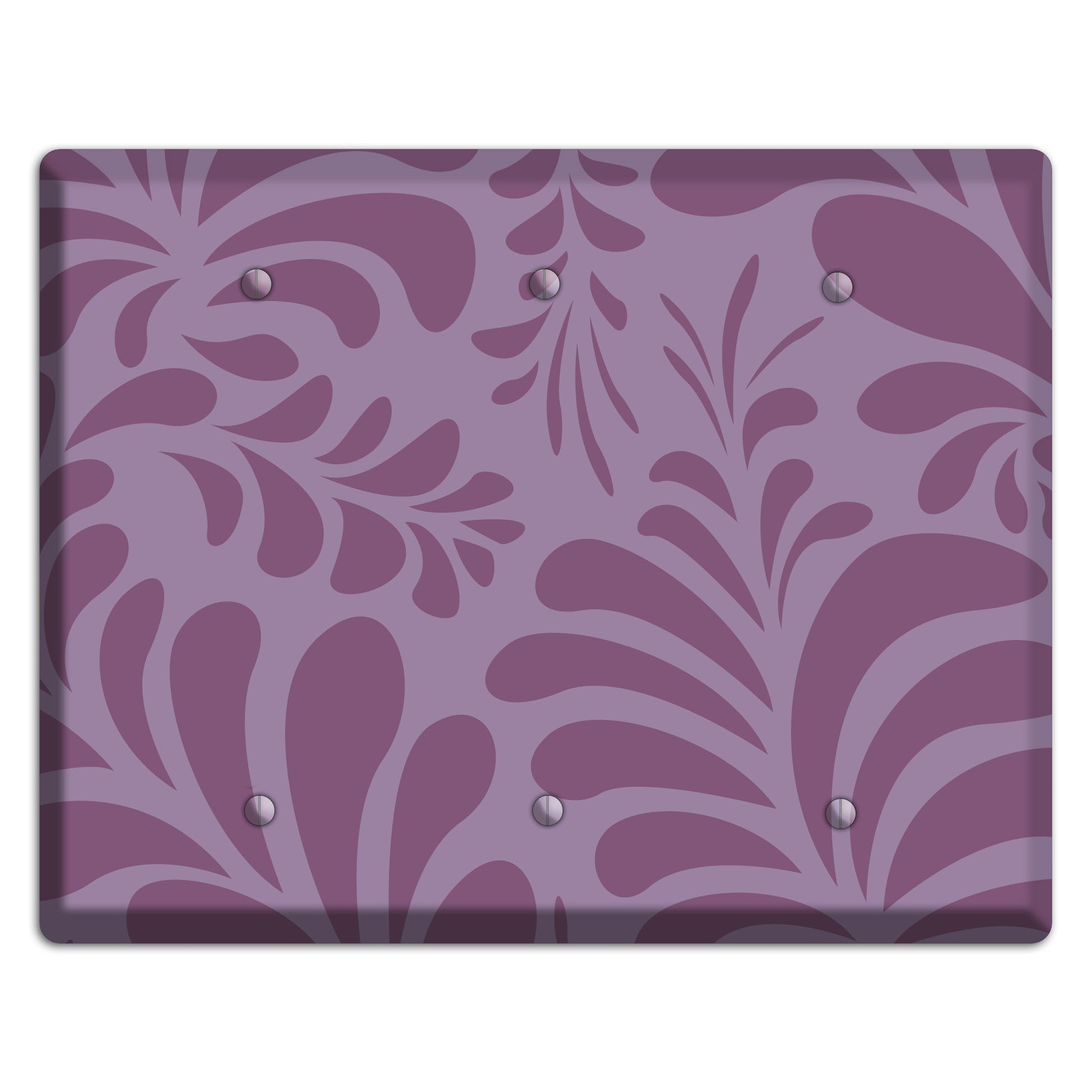 Purple Herati 3 Blank Wallplate