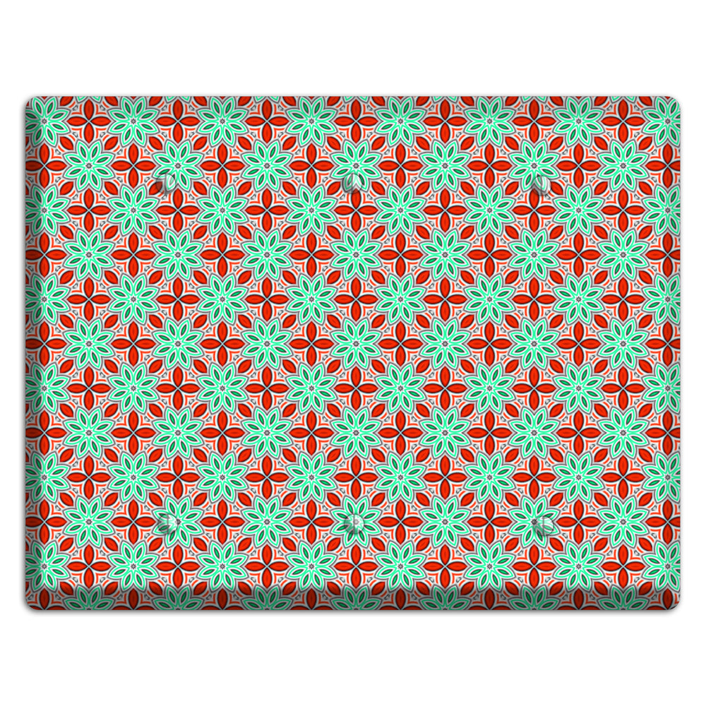 Green and Red Foulard 2 3 Blank Wallplate
