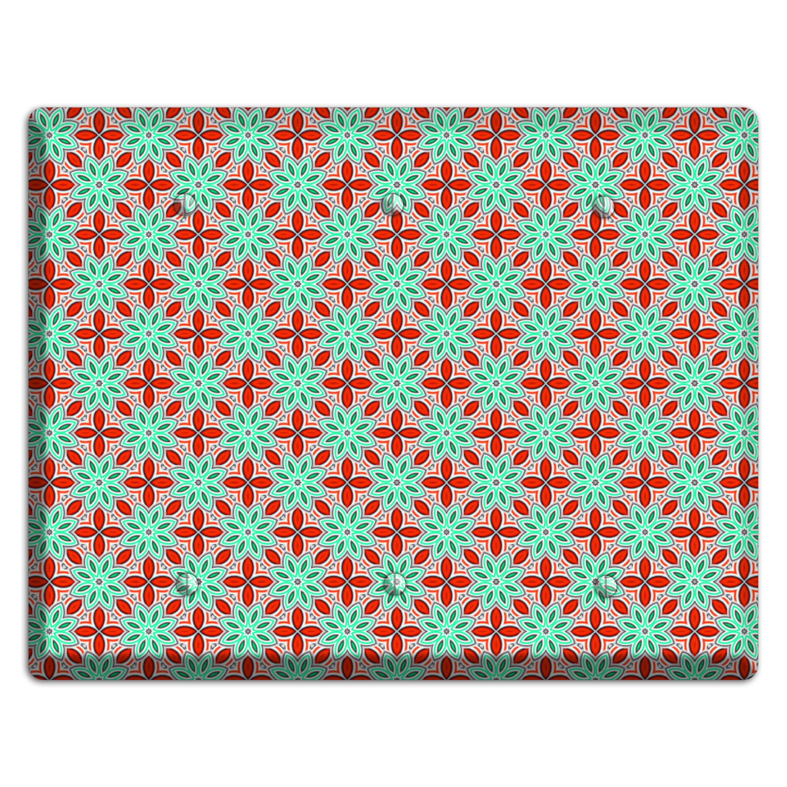 Green and Red Foulard 2 3 Blank Wallplate