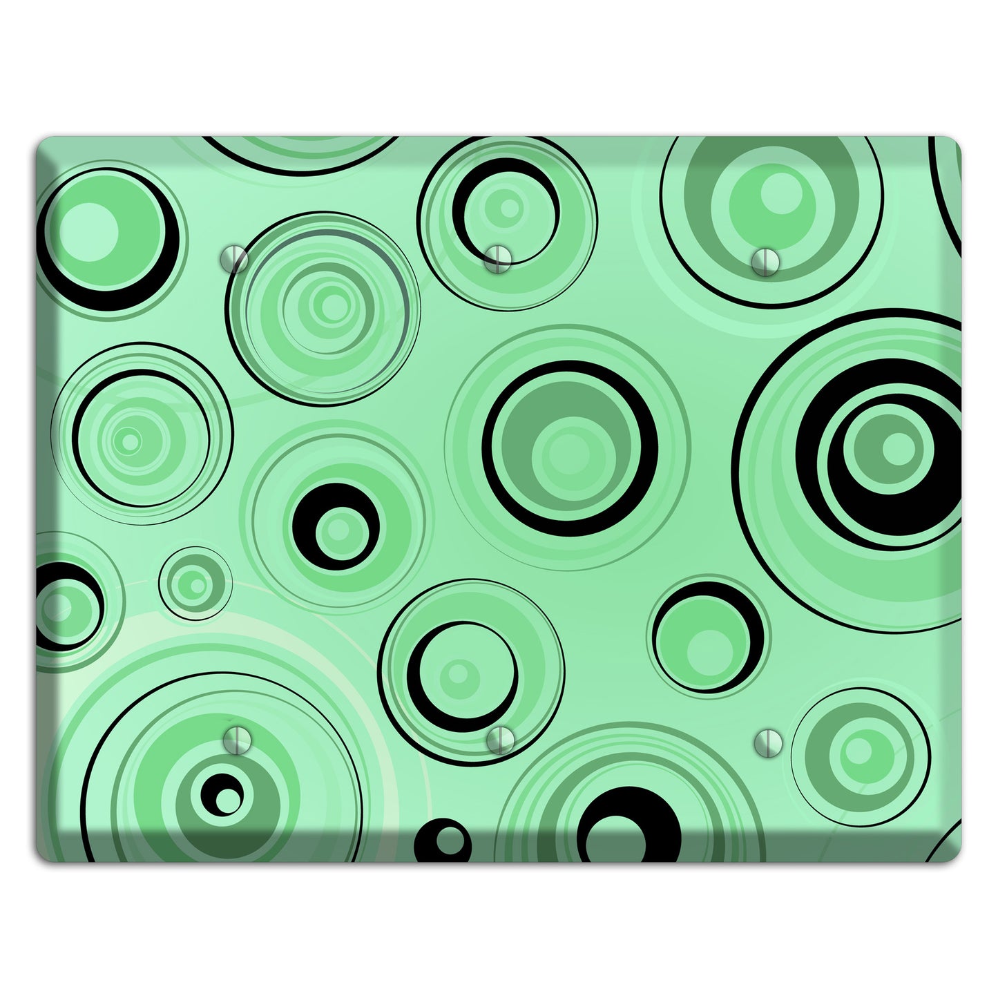 Mint Green Circles 3 Blank Wallplate