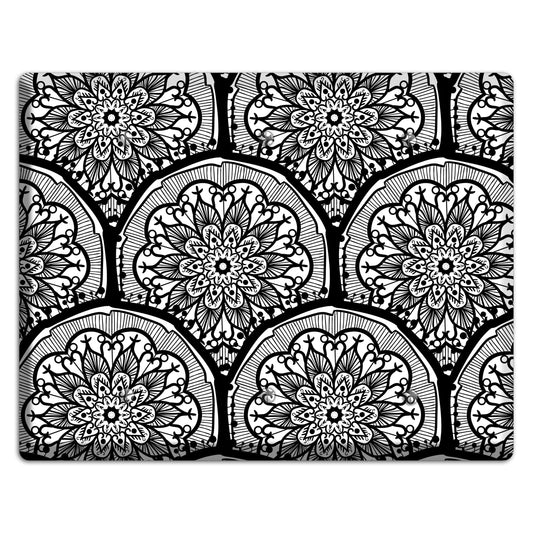 Mandala Black and White Style A Cover Plates 3 Blank Wallplate