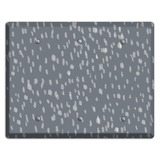 Gray and White Speckle 3 Blank Wallplate