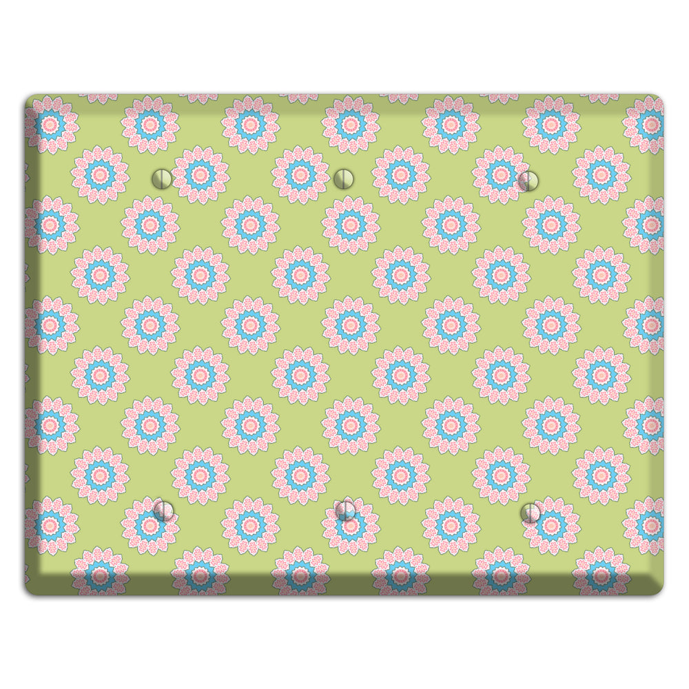 Lime with Suzani Dots 3 Blank Wallplate