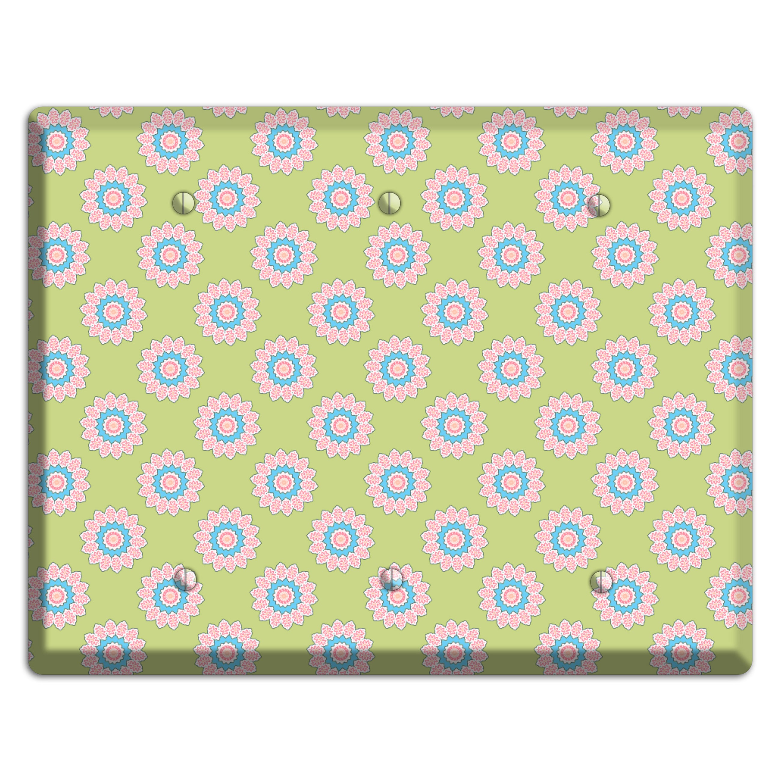 Lime with Suzani Dots 3 Blank Wallplate