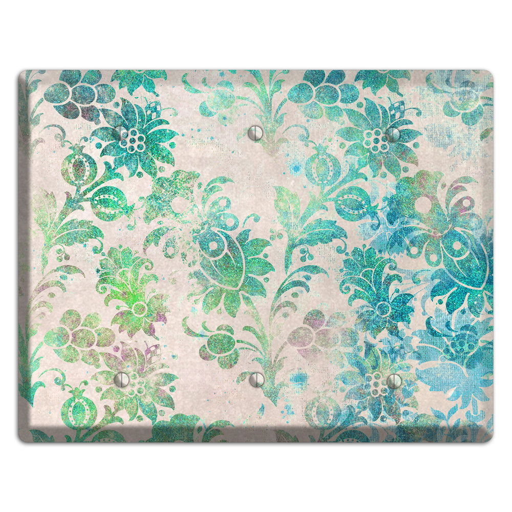 Acapulco Whimsical Damask 3 Blank Wallplate