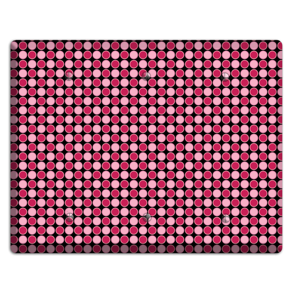 Fuschia and Pink Tiled Dots 3 Blank Wallplate