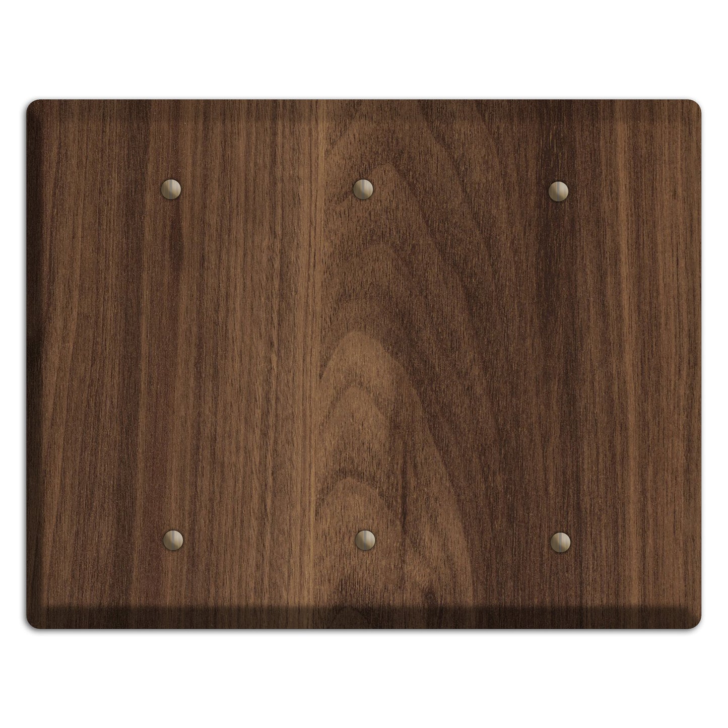 Unfinished Walnut Wood Triple Blank Cover Plate
