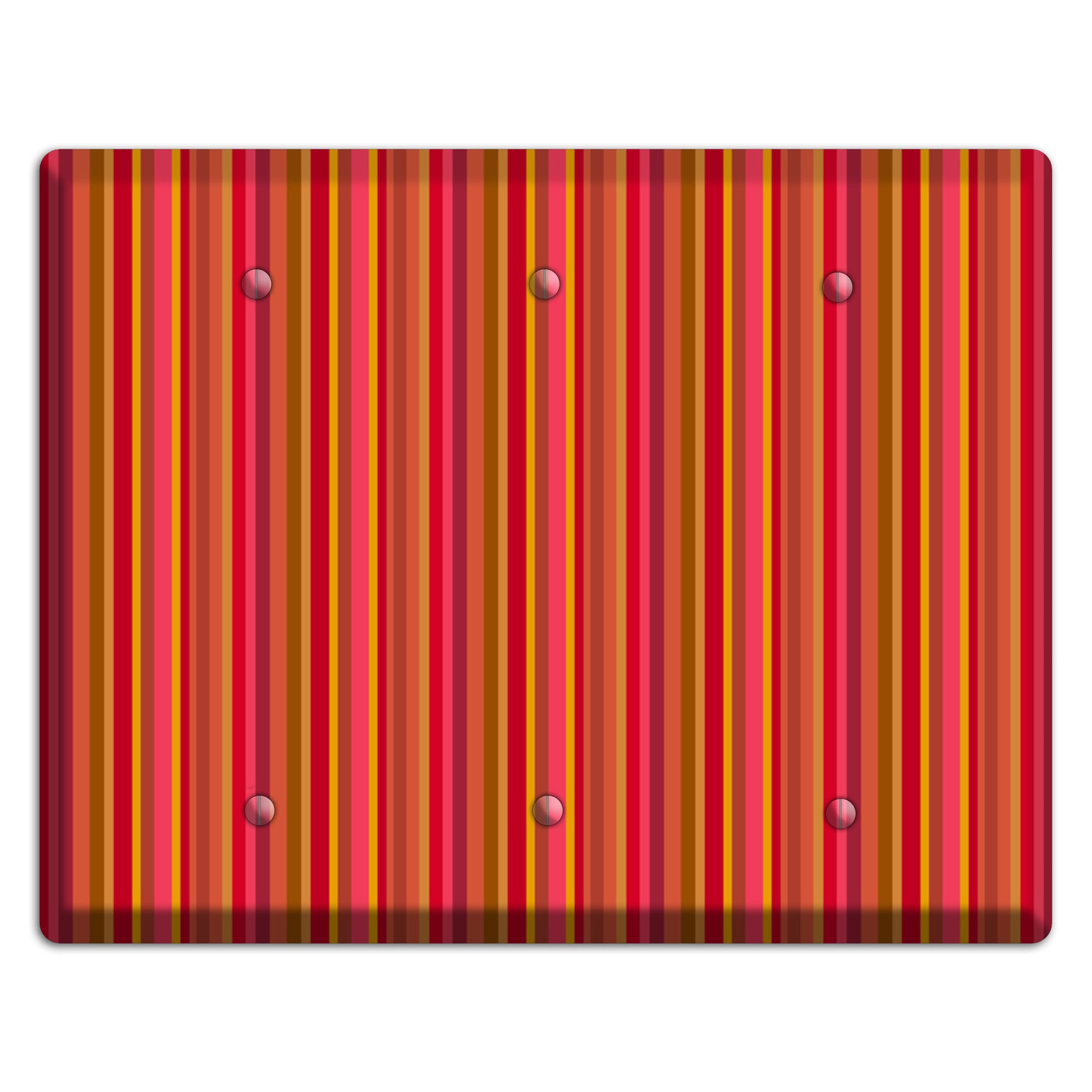 Multi Red Vertical Stripes 3 Blank Wallplate