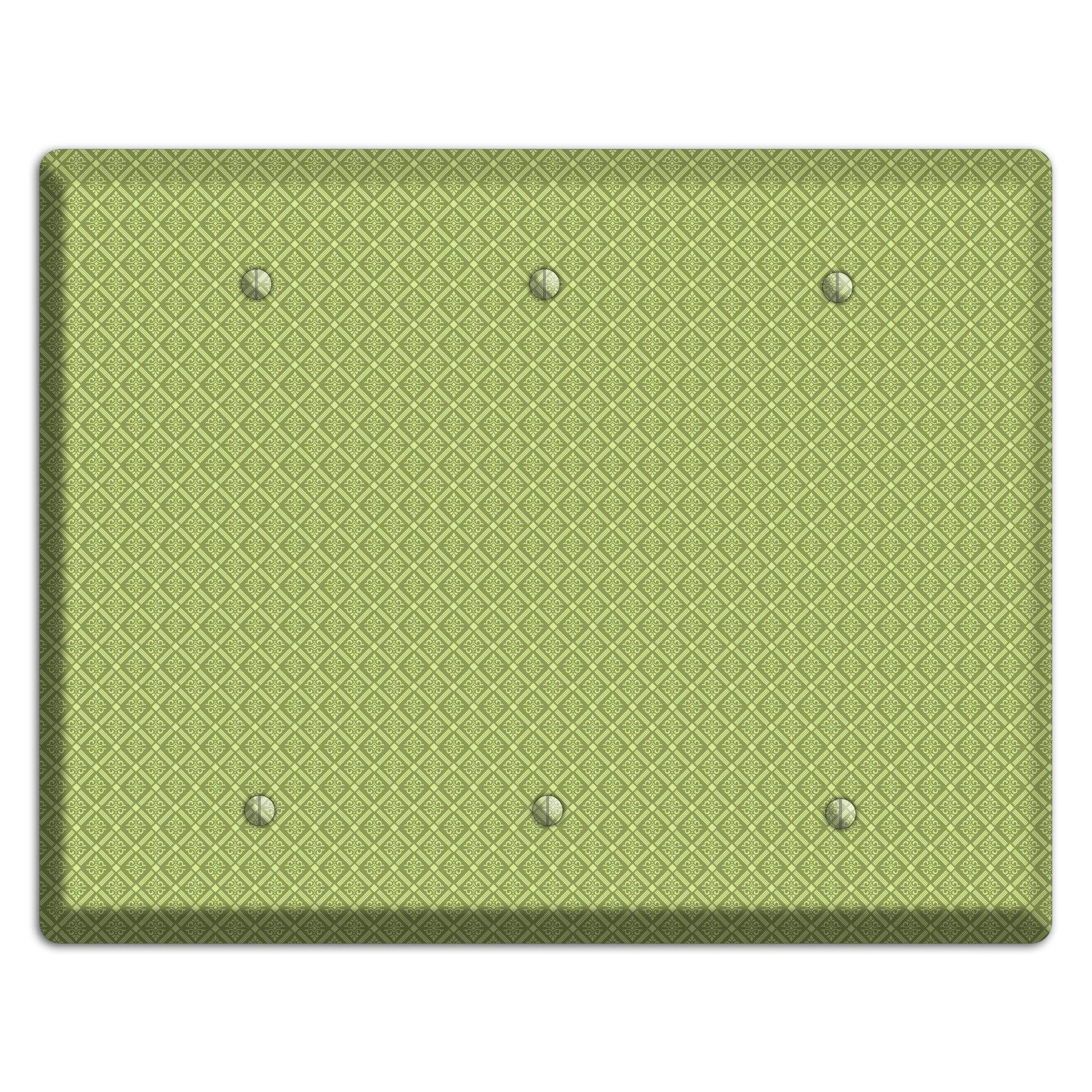 Small Green Damask Diamonds 3 Blank Wallplate