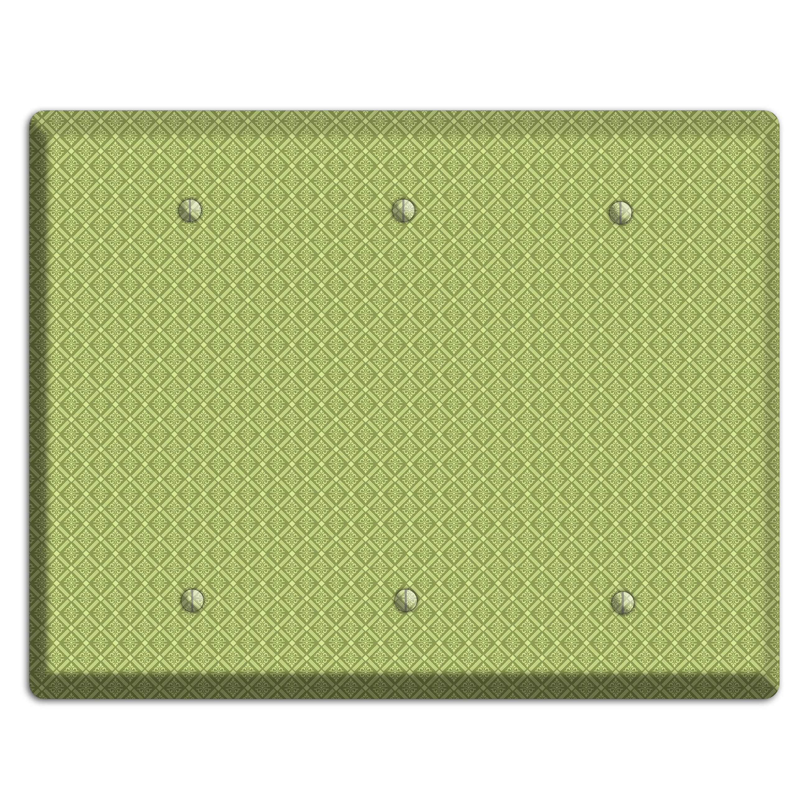 Small Green Damask Diamonds 3 Blank Wallplate