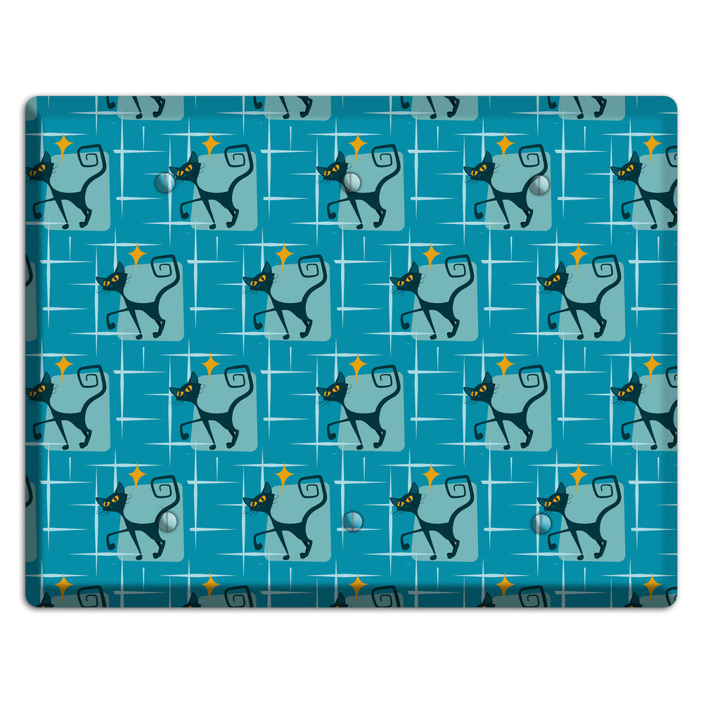 Teal Kitties 3 Blank Wallplate
