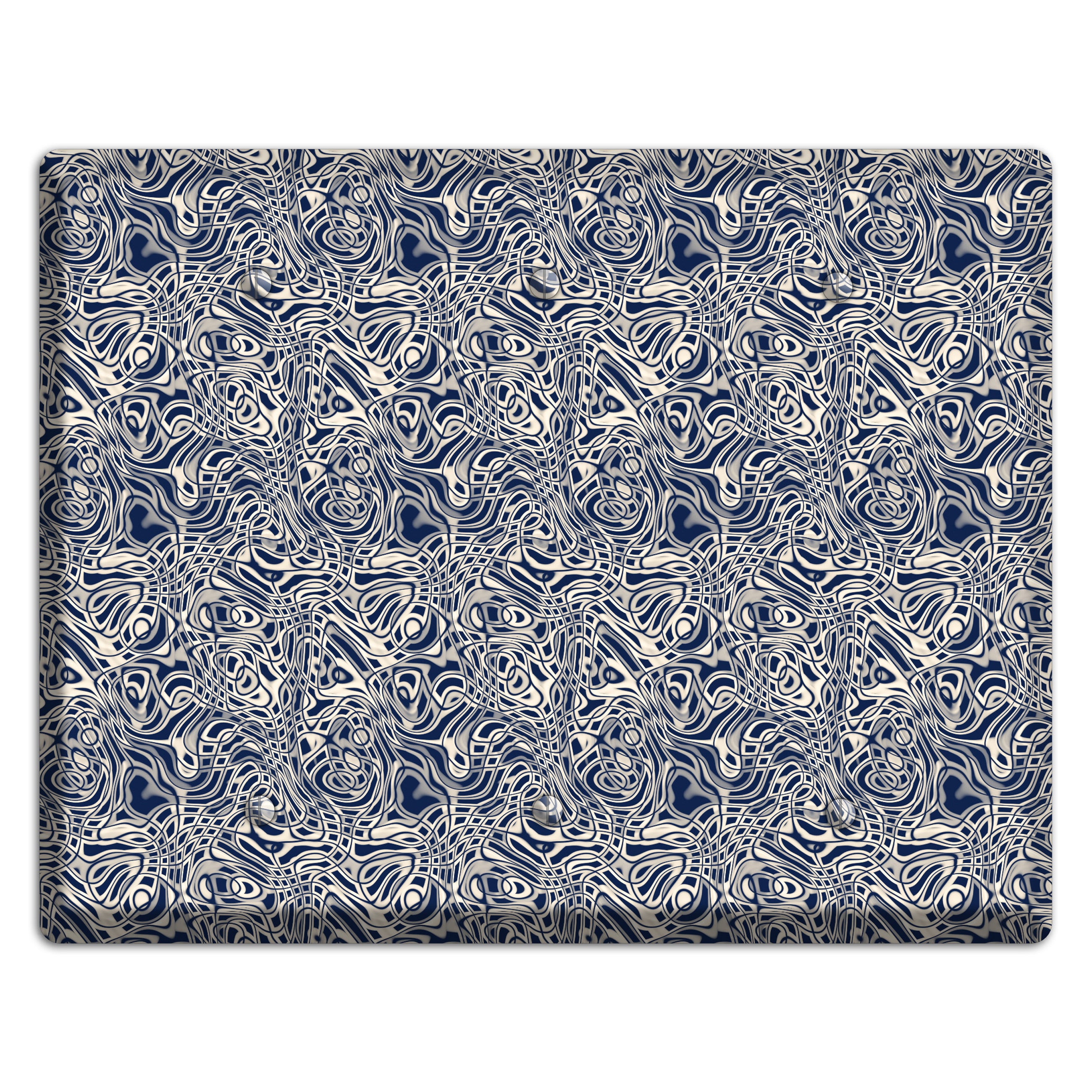 Blue Psychedelic Swirl 3 Blank Wallplate