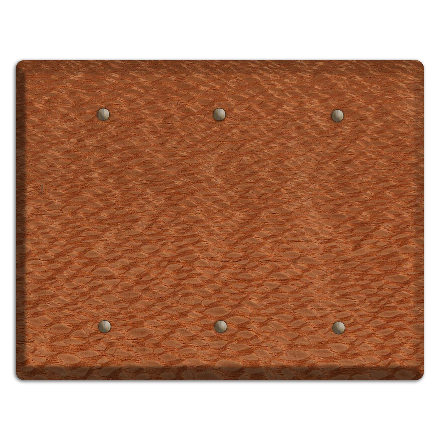 Lacewood Wood Triple Blank Cover Plate