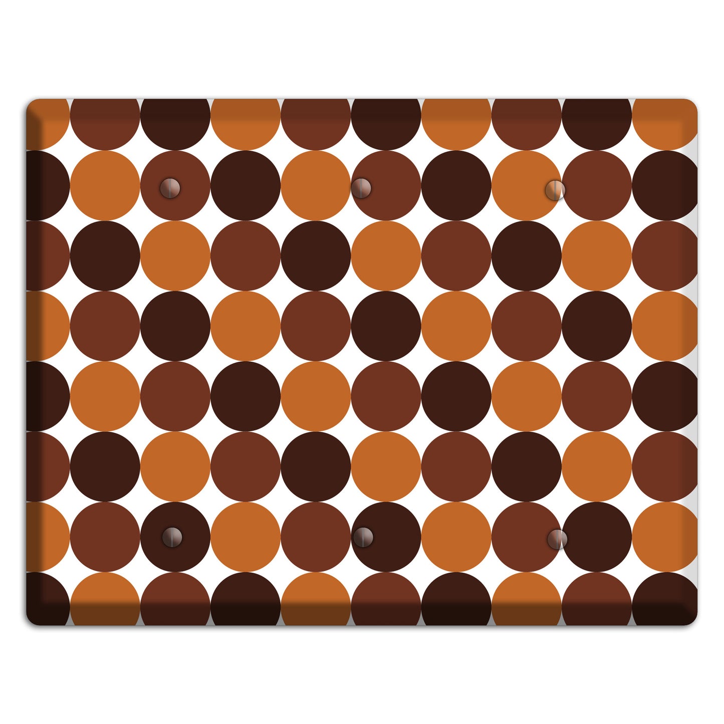 Multi Brown Tiled Dots 3 Blank Wallplate